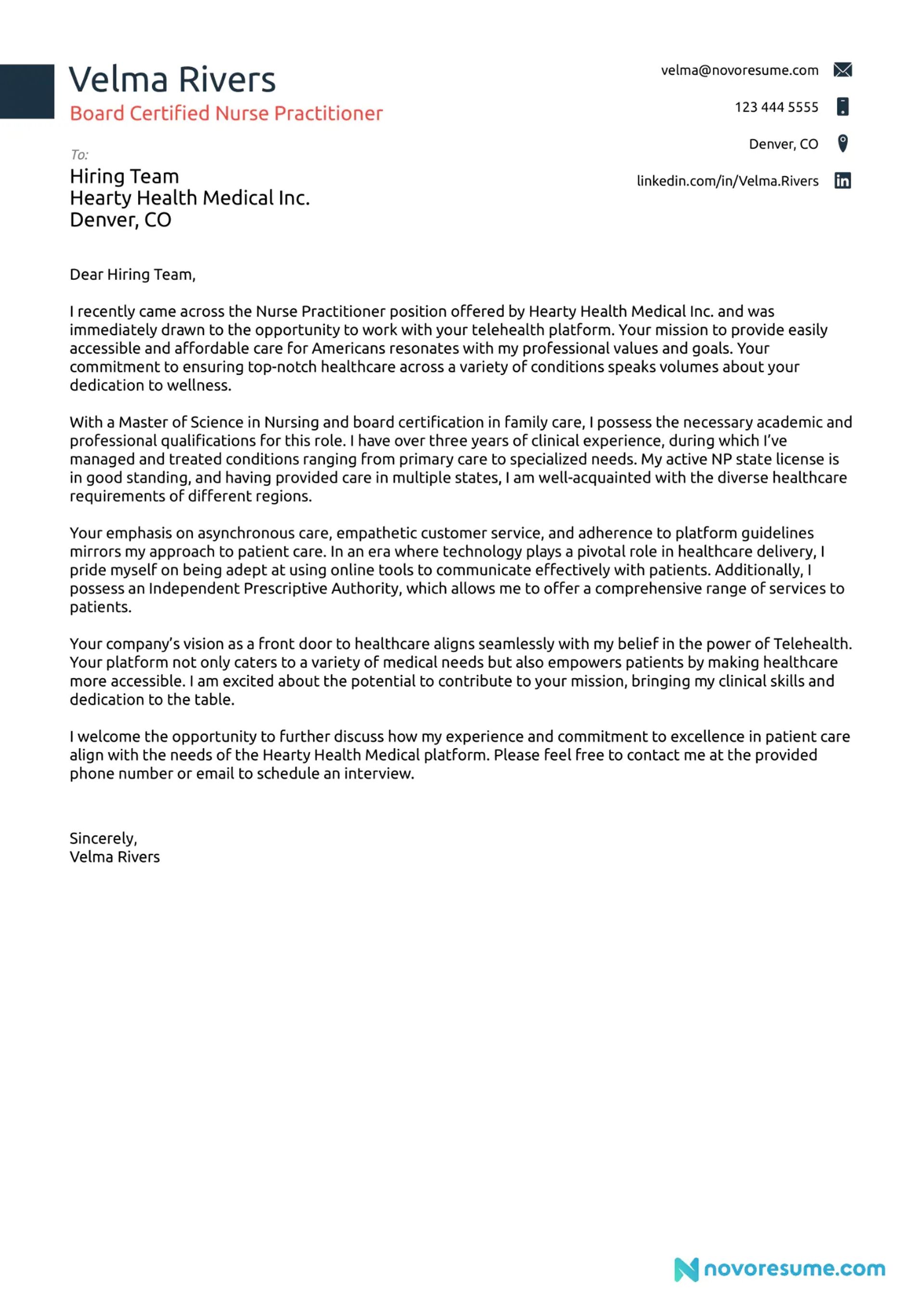what to include in a cover letter drafts Nurse Practitioner Cover