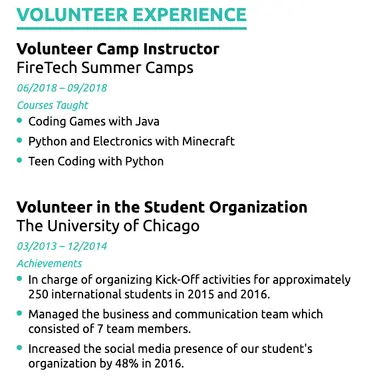 how to list volunteer on