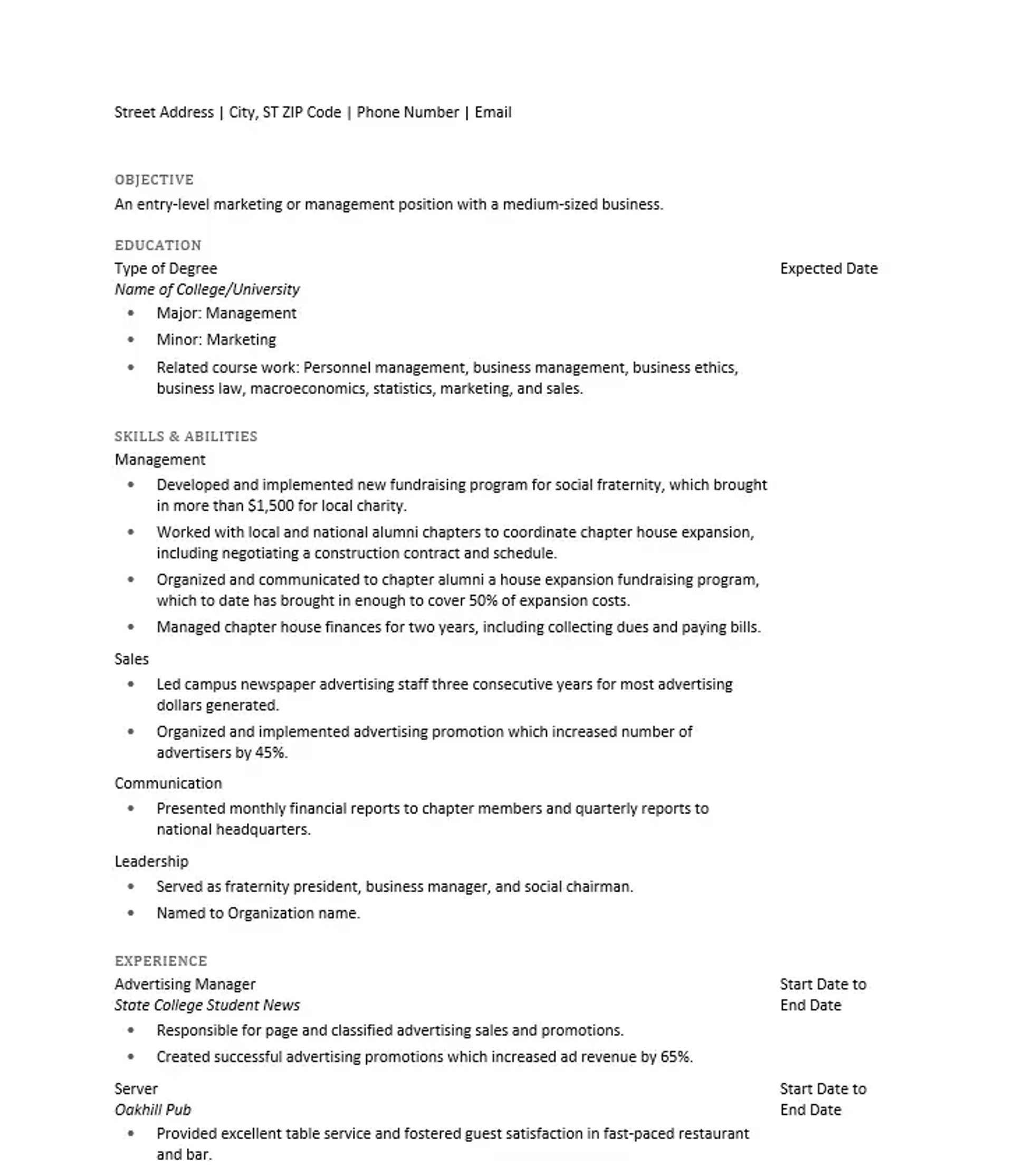 word resume templates drafts graduate word resume