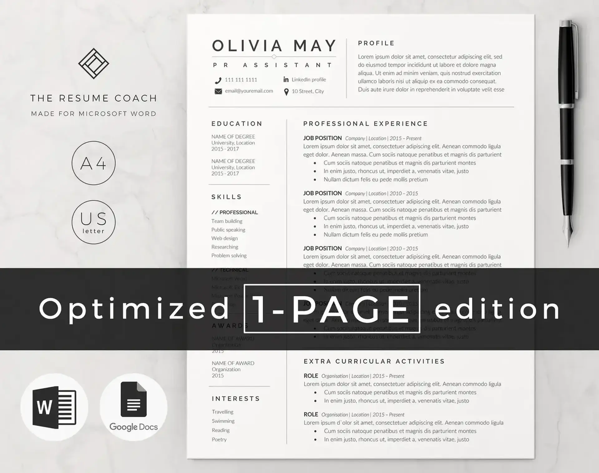 word resume templates drafts one page word resume