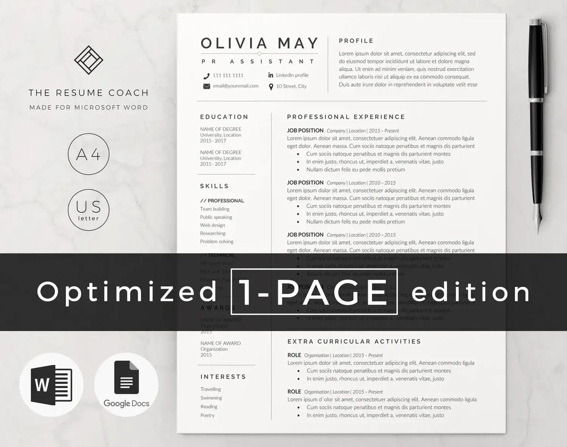 word resume templates drafts one page word resume
