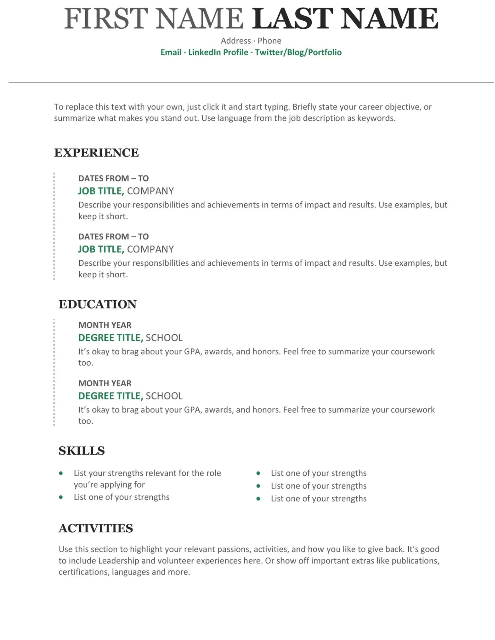 word resume templates drafts word modern