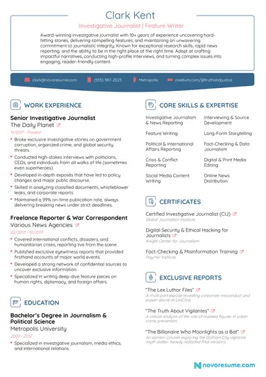 writer resume