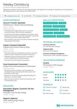 Customer Service resume example