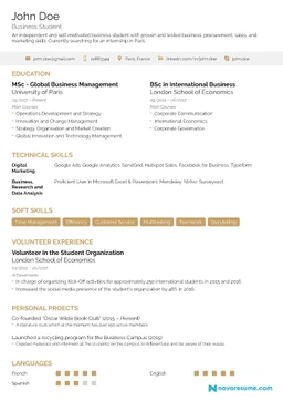 Students & Graduates resume example