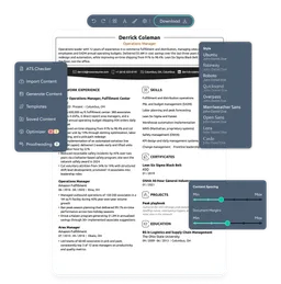 Novoresume resume editor with a finished resume and a recruiter’s review of the templates
