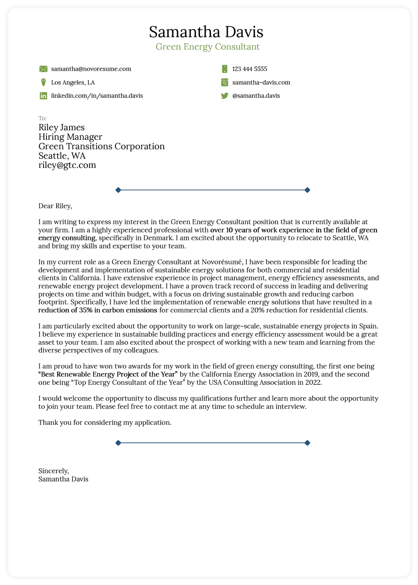 Minimalist Cover Letter Template