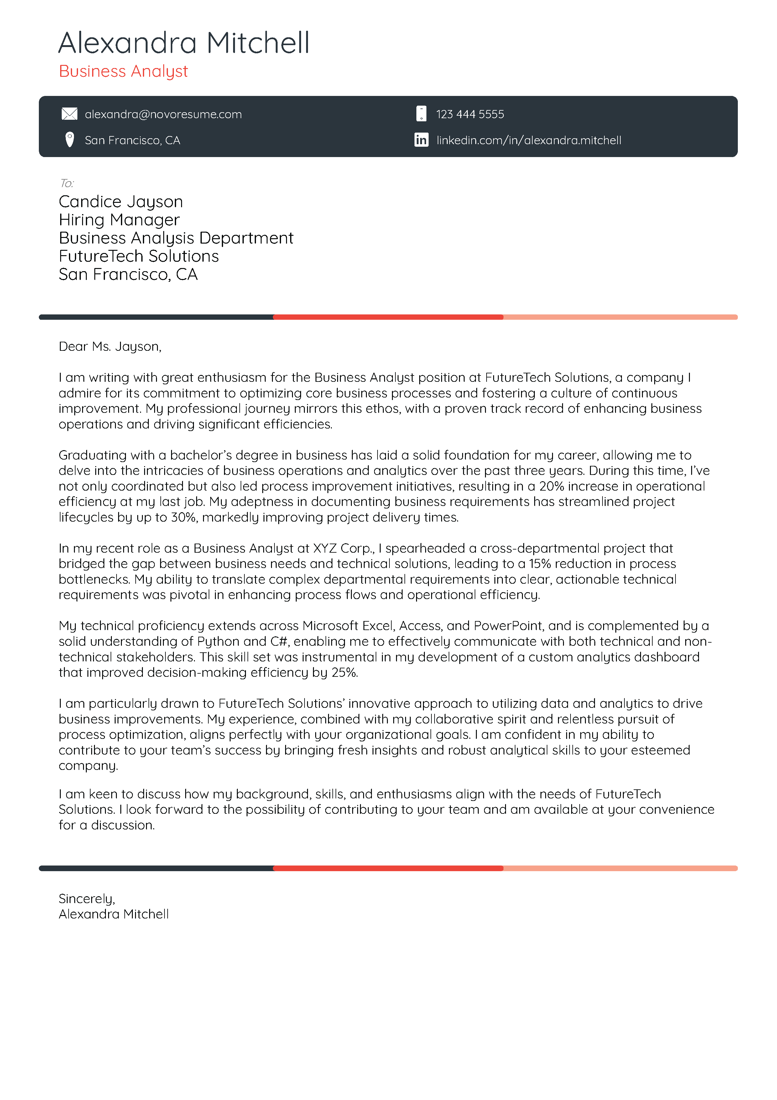Precision Cover Letter Template