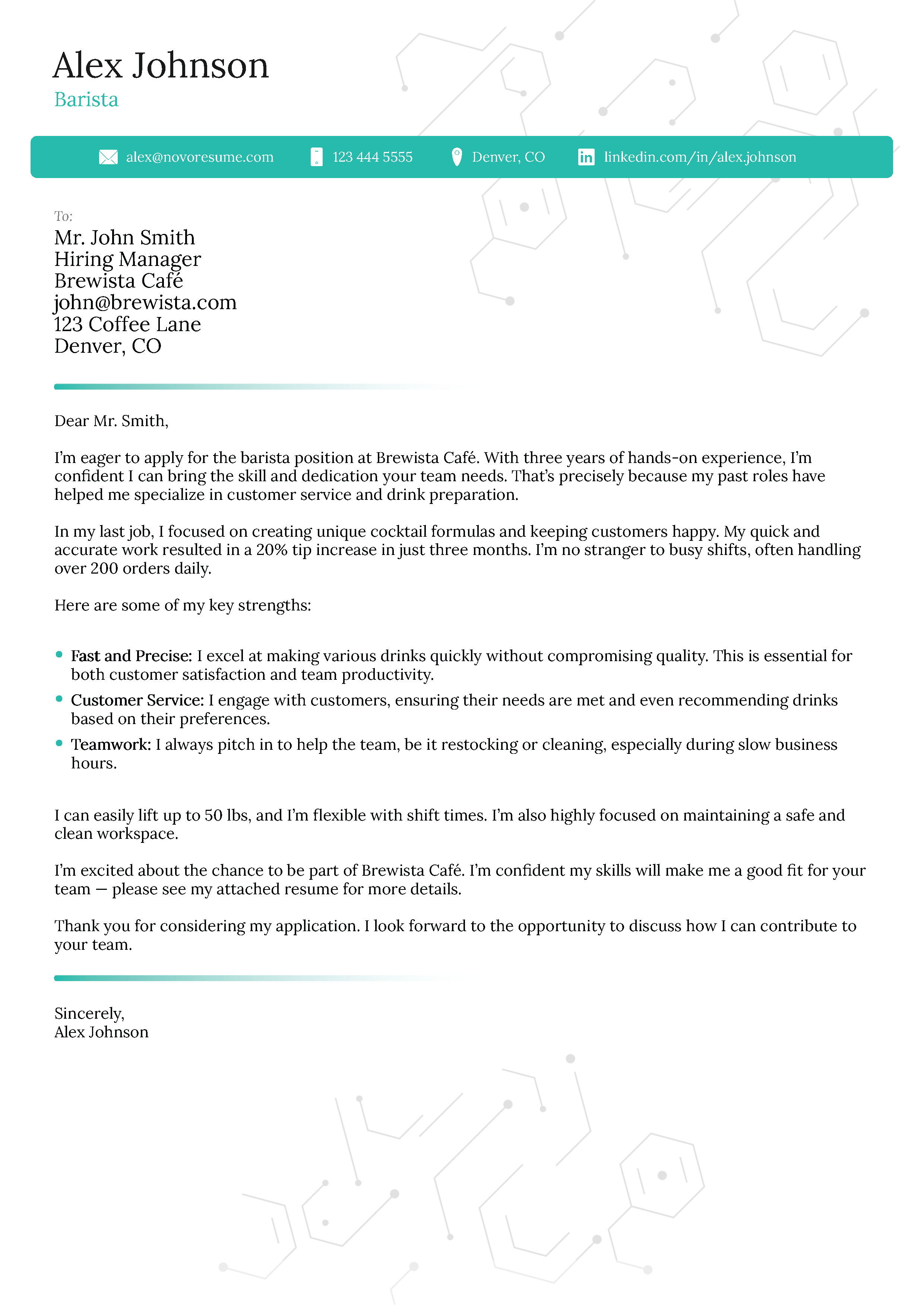 Insight Cover Letter Template