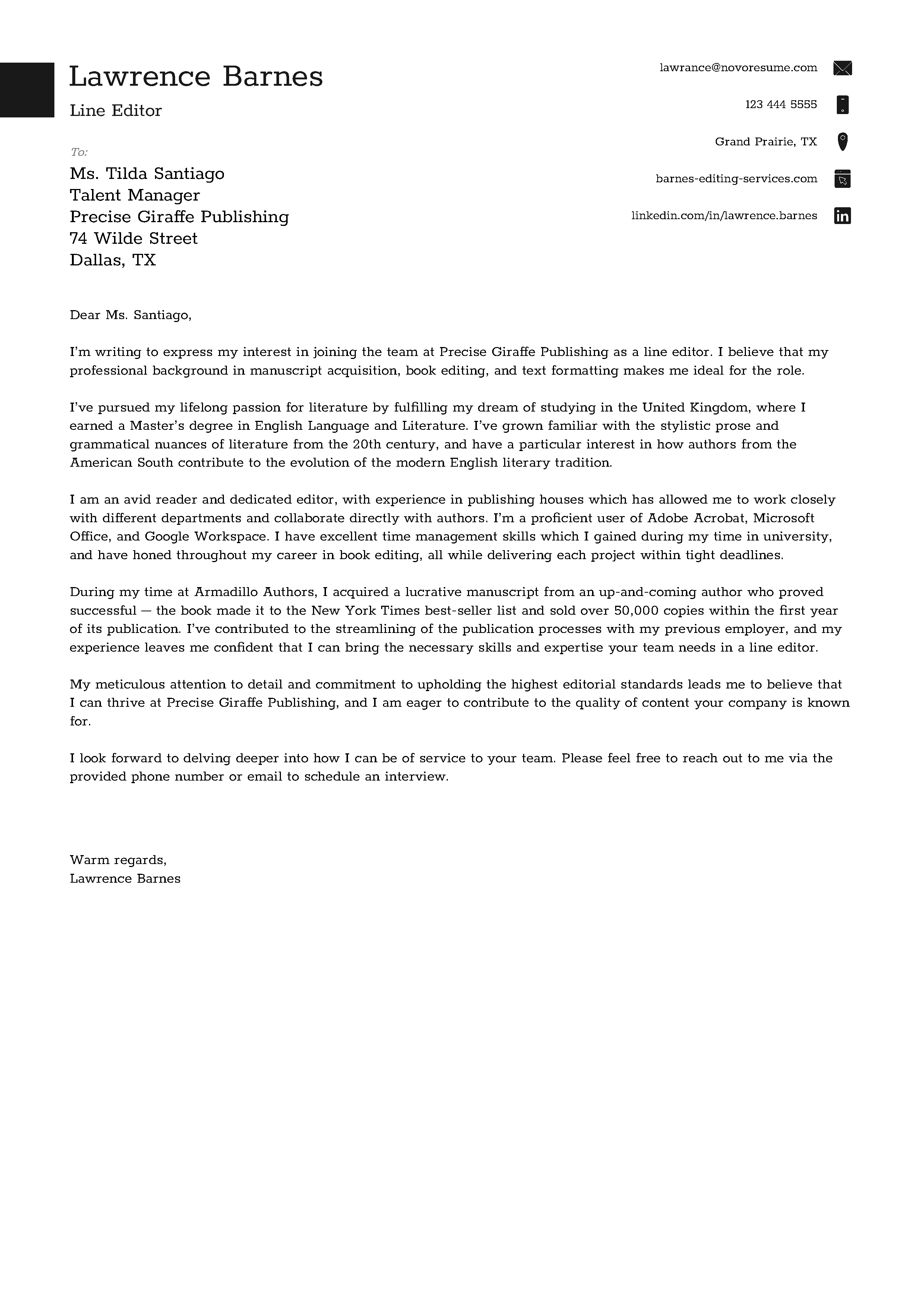 Executive Cover Letter Template