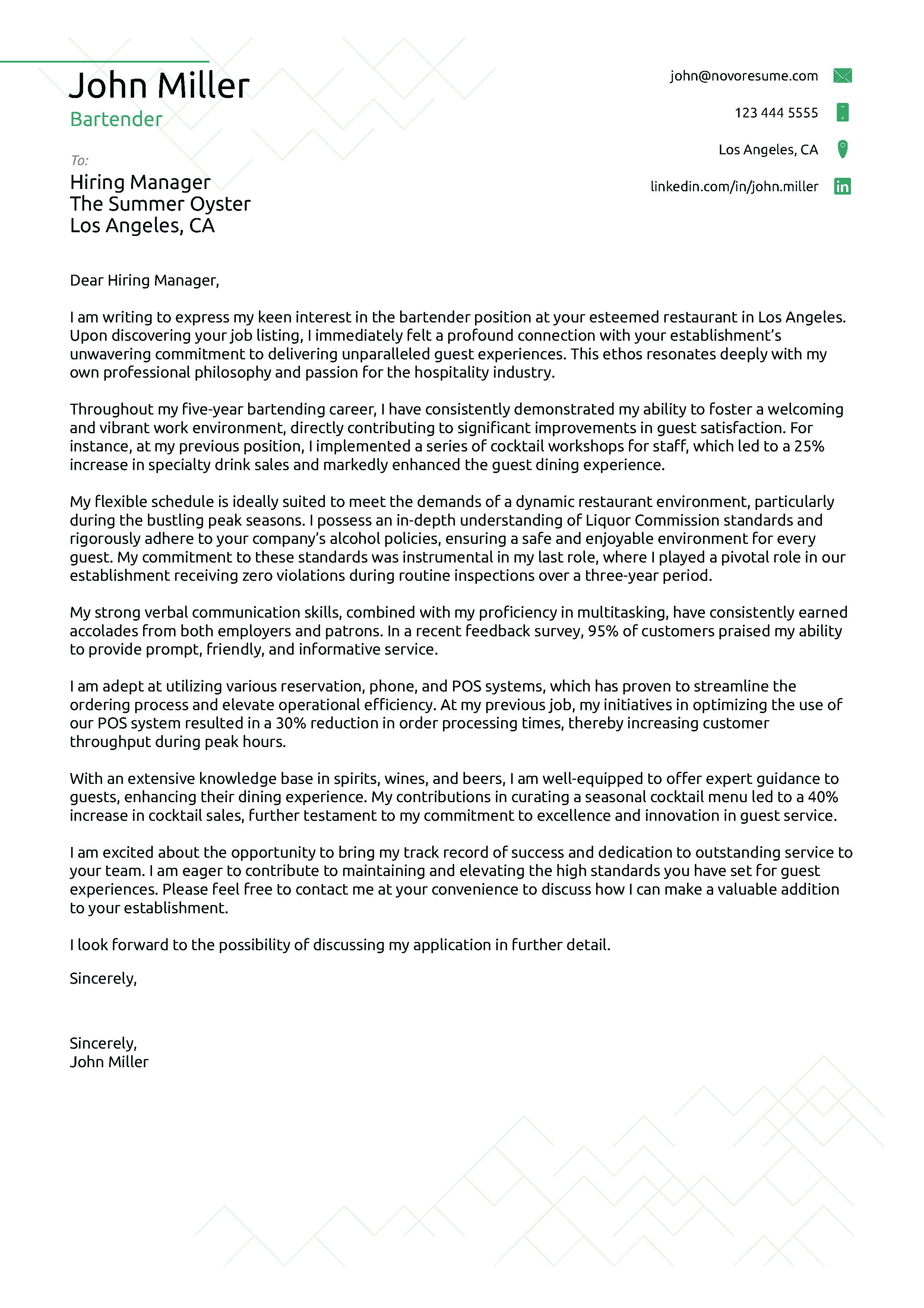 Pure Cover Letter Template