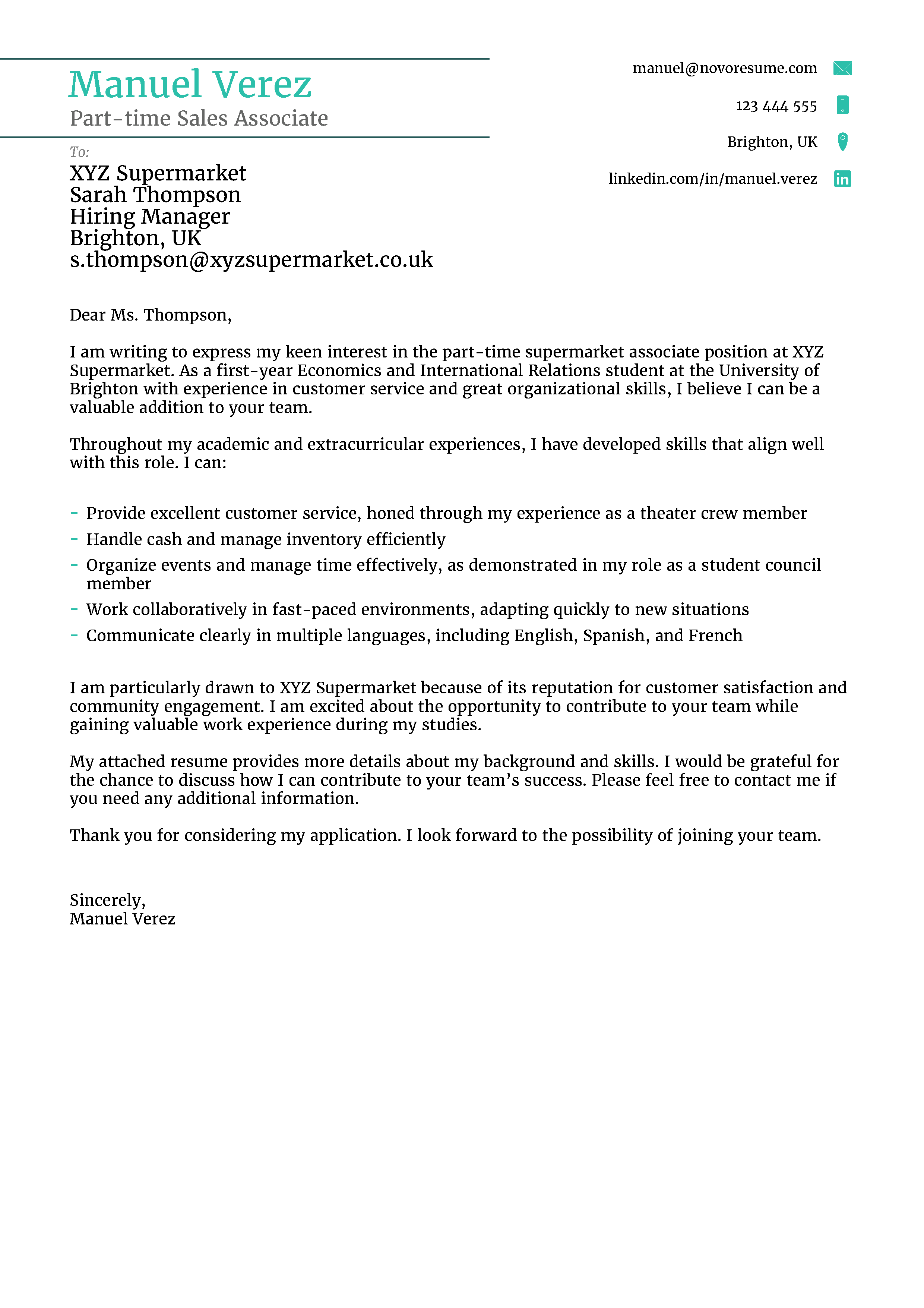 Foundation Cover Letter Template