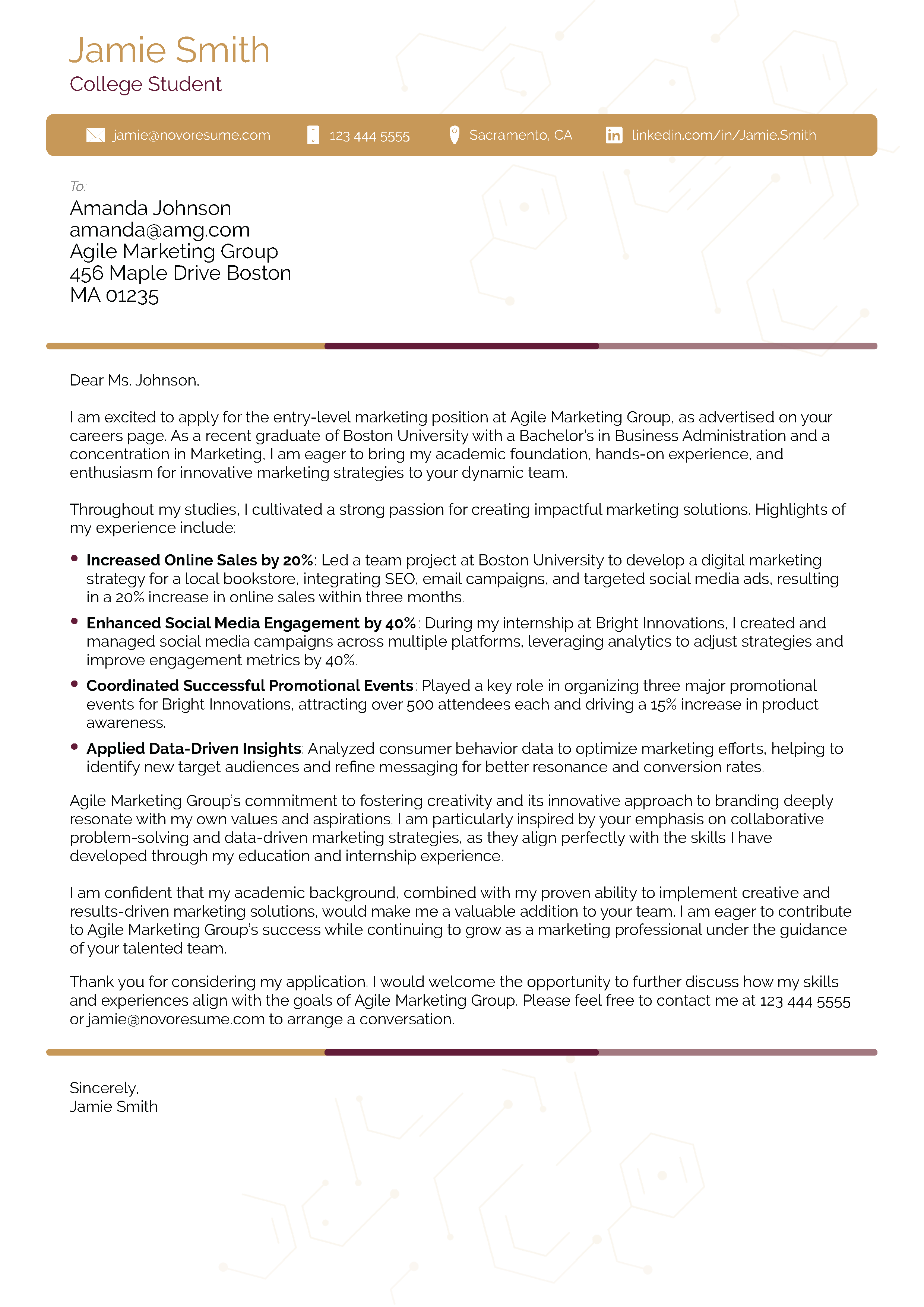 Pathway Cover Letter Template
