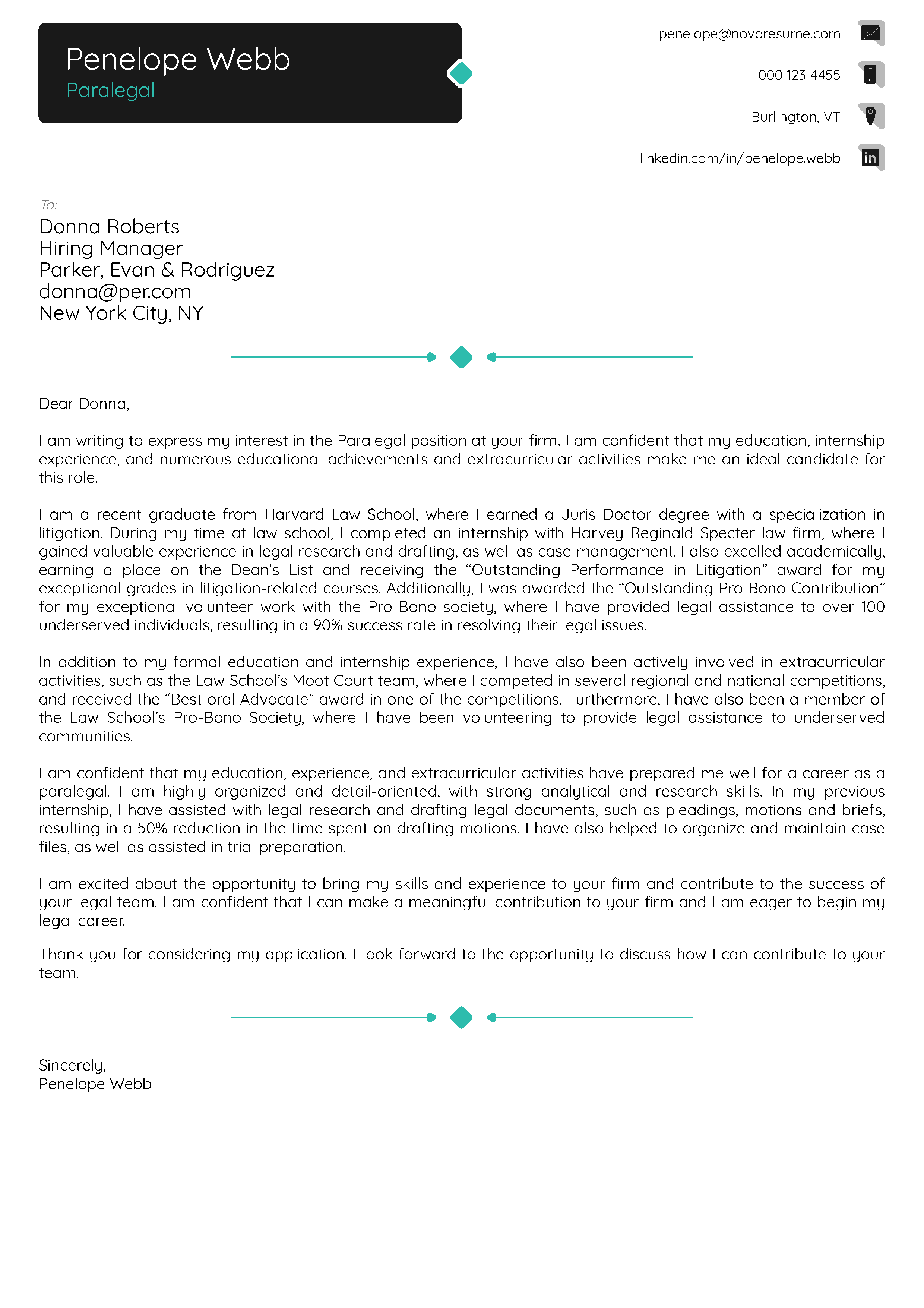 Combined Cover Letter Template