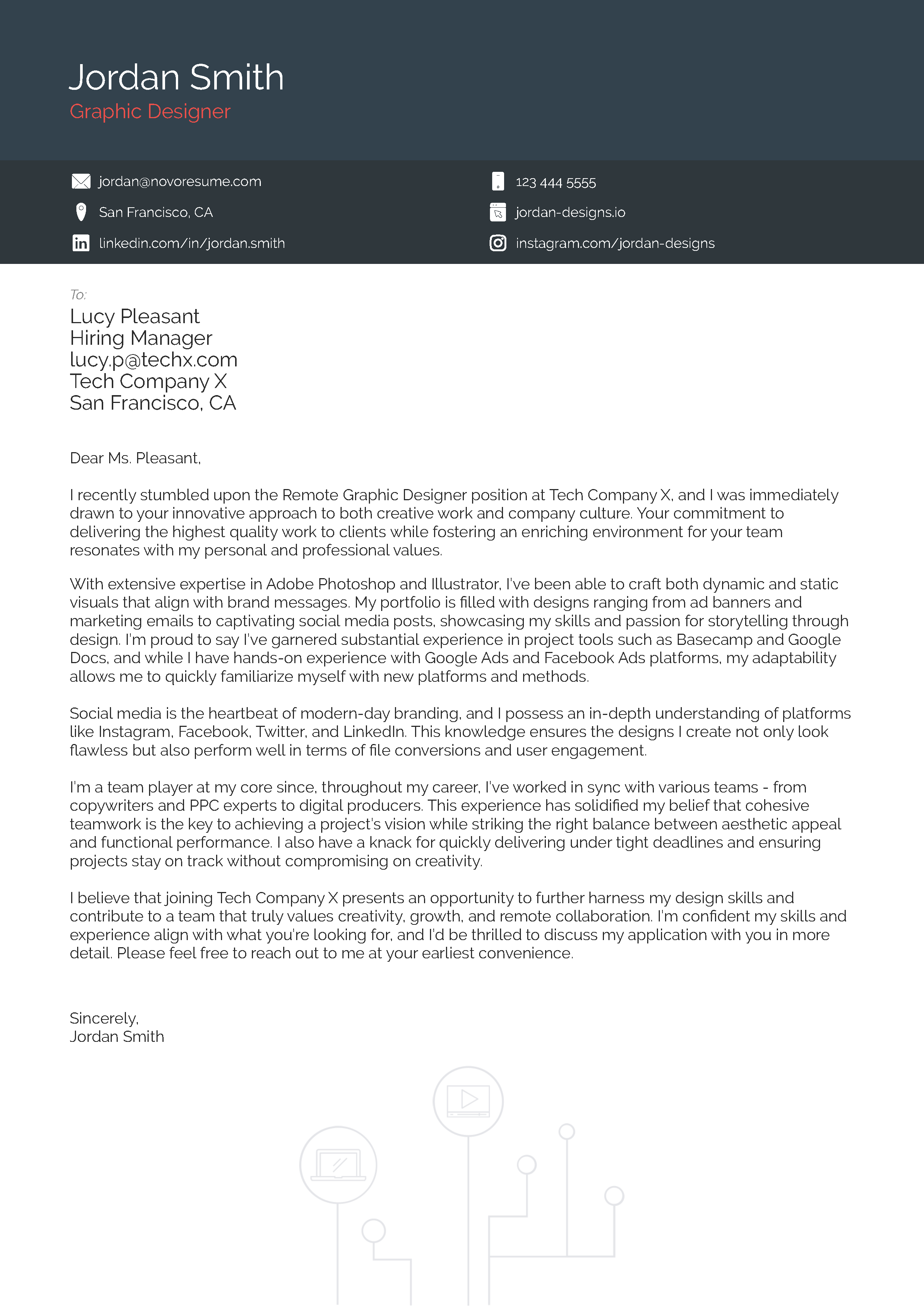 Creative Cover Letter Template