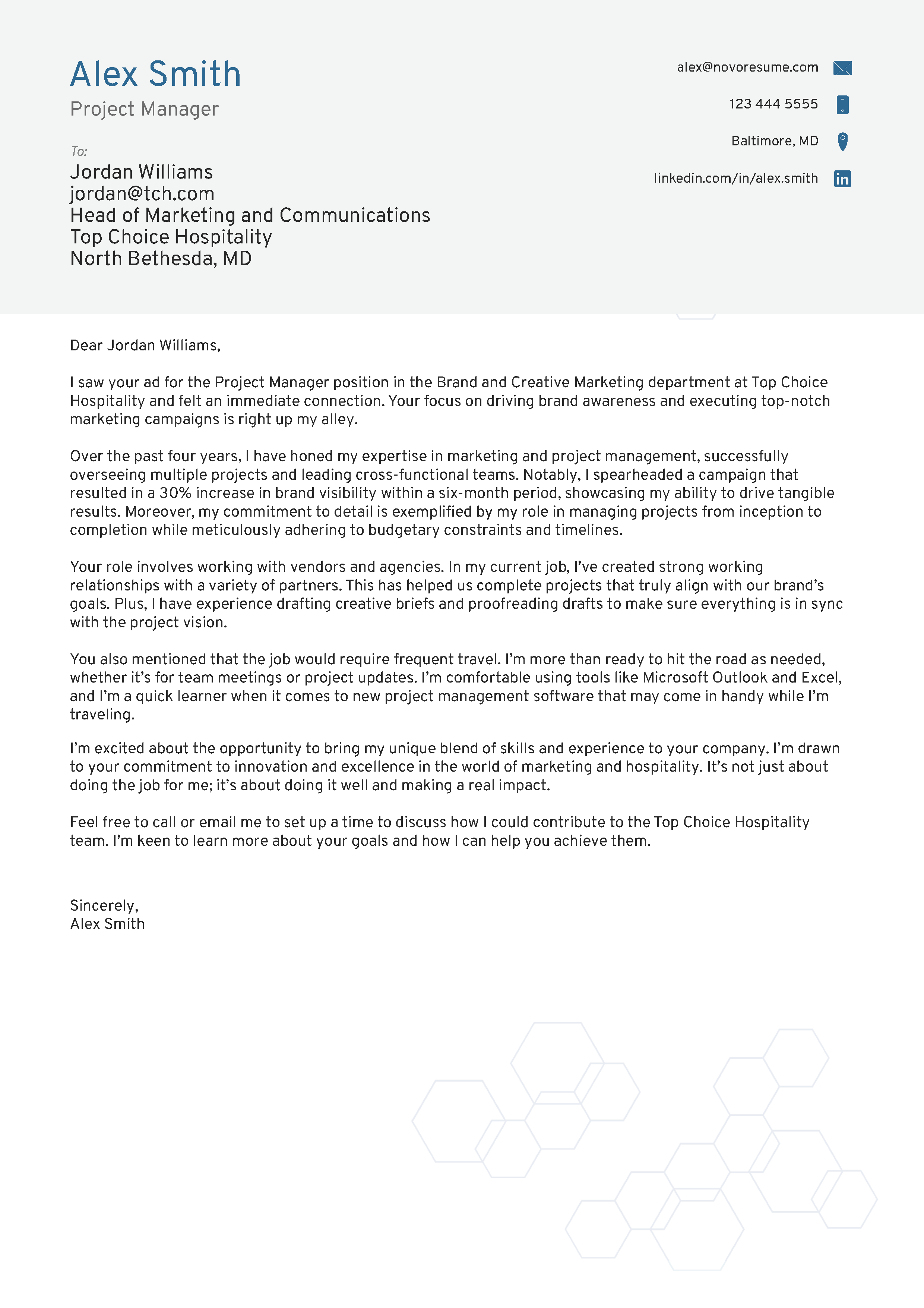 Executive Cover Letter Template