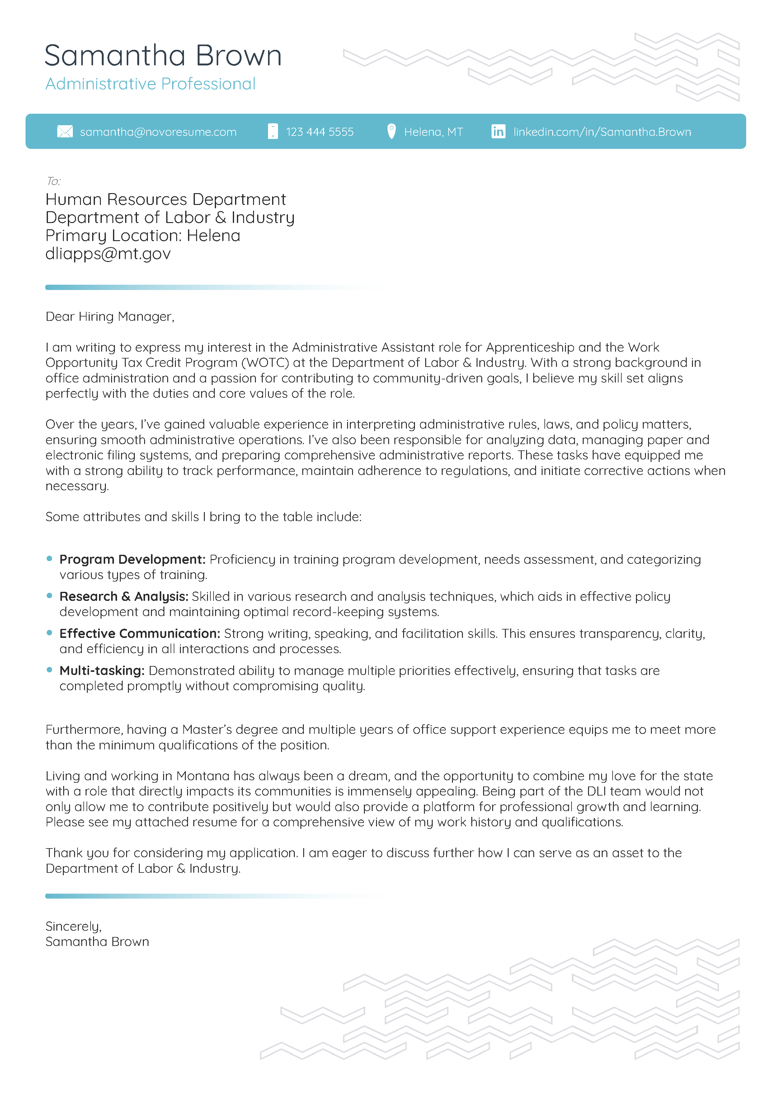 Hybrid Cover Letter Template