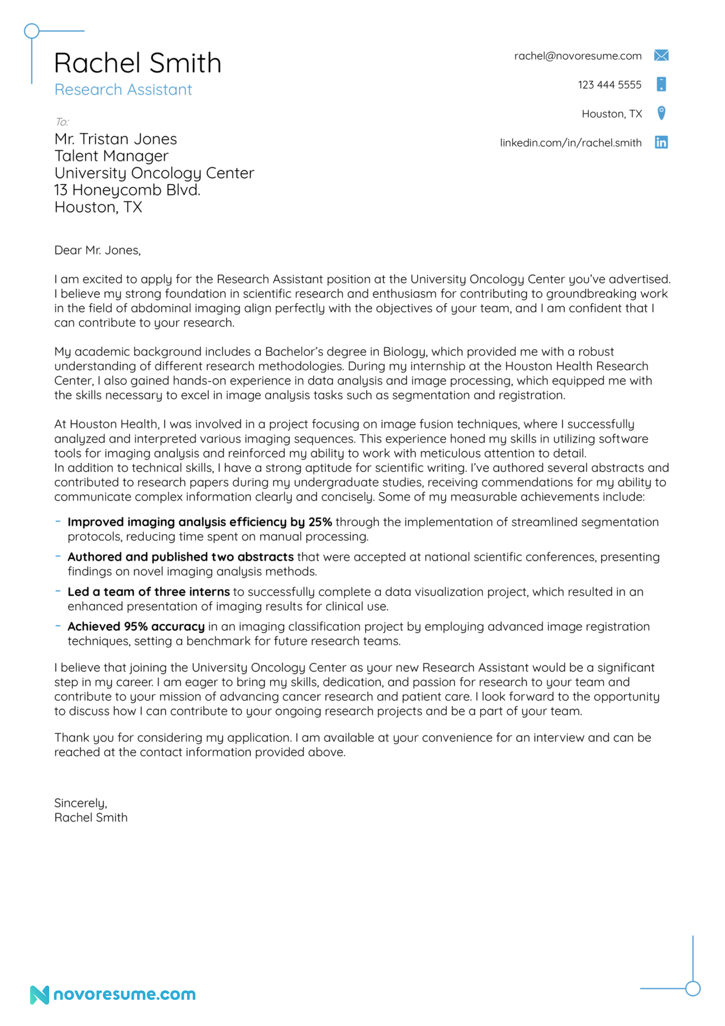 Research Assitant Cover Letter Template