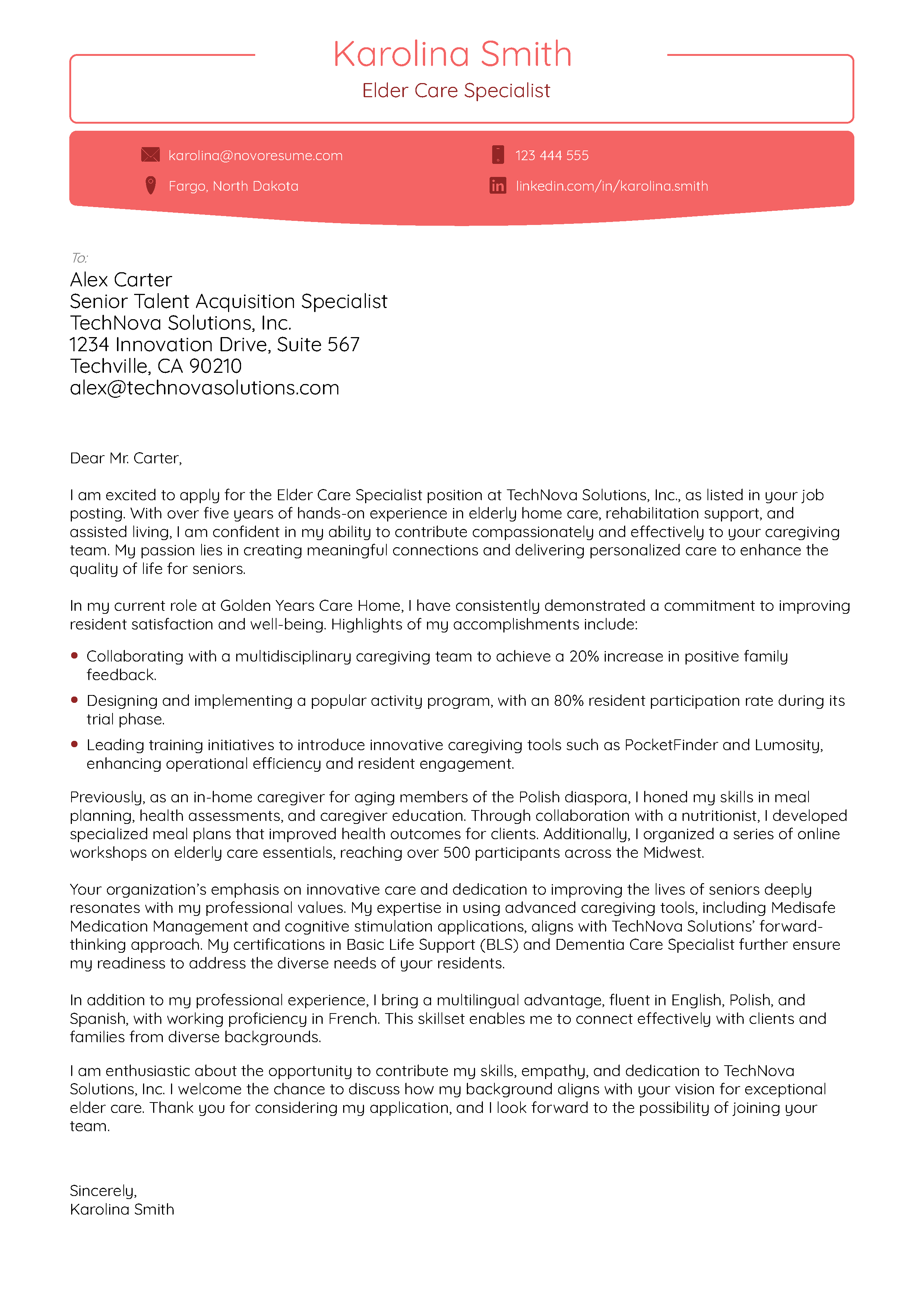 Cover Letter + Resume Traditional Template