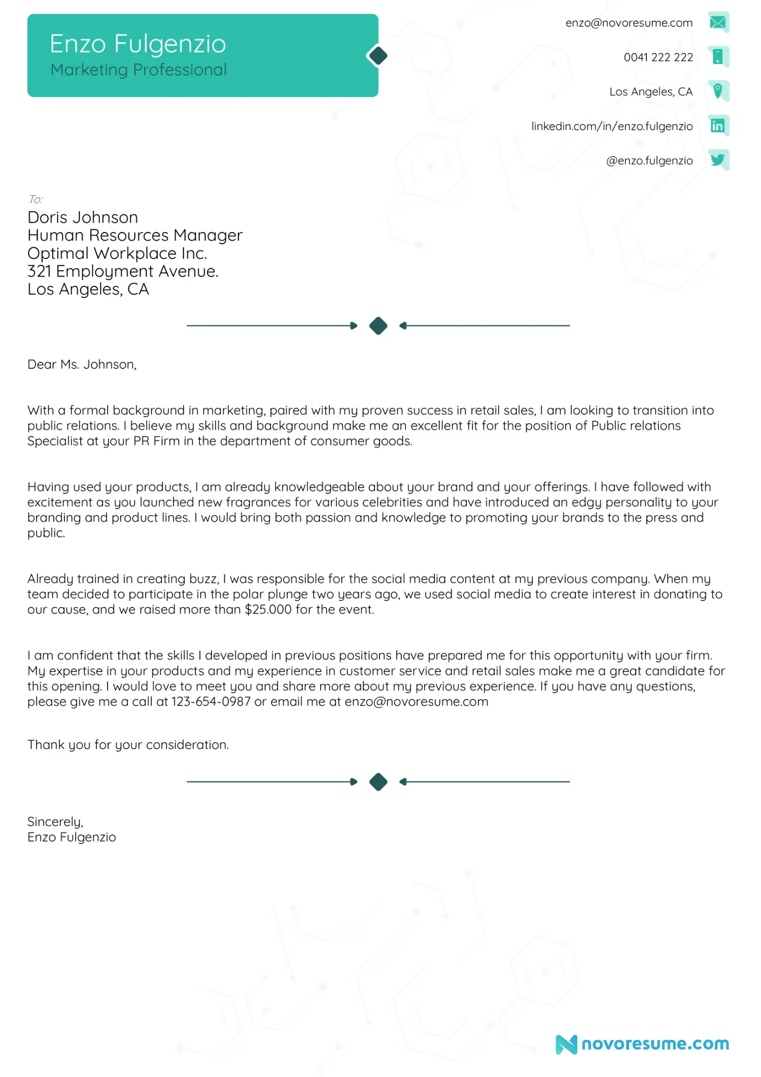 Career Change Cover Letter Template