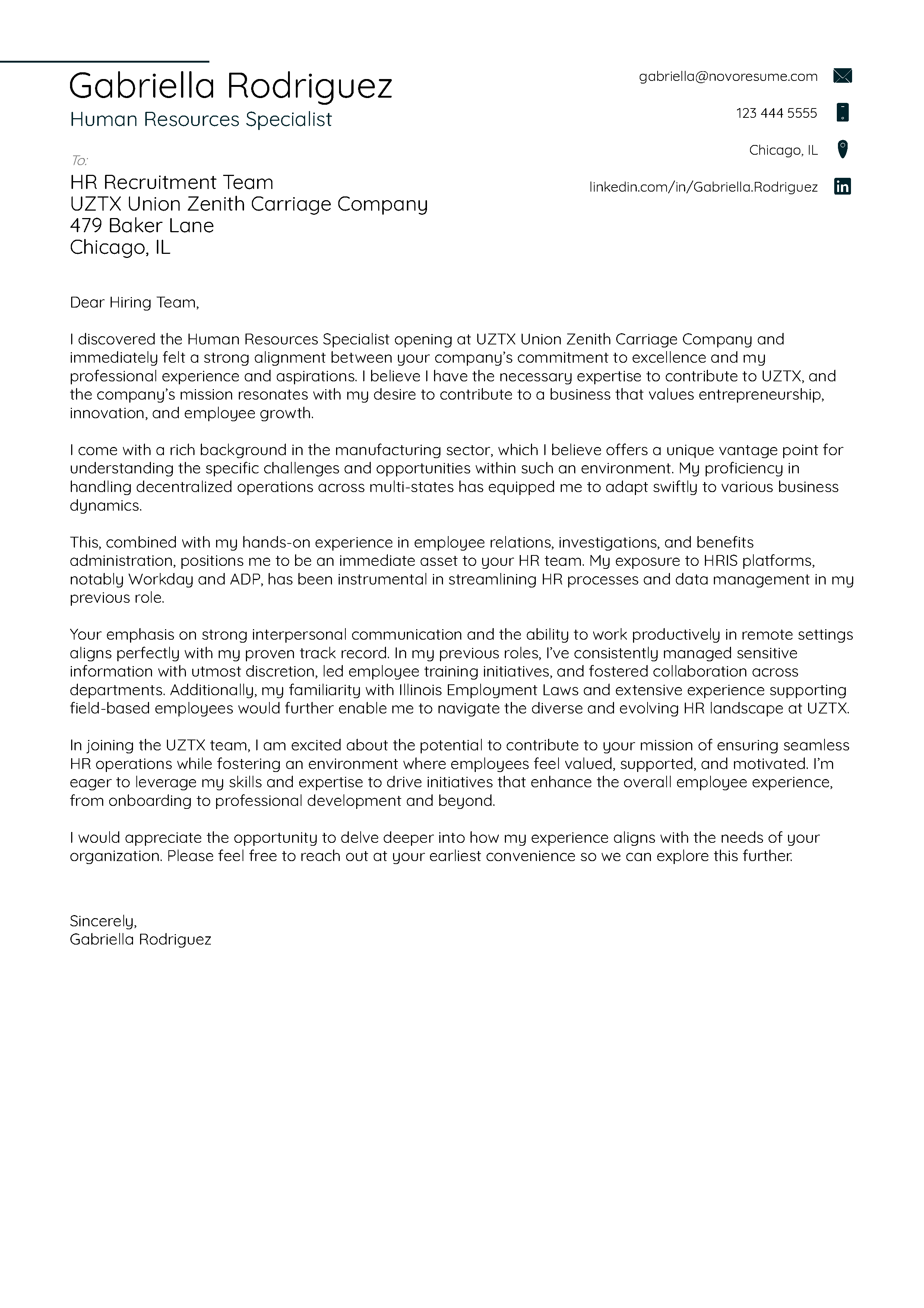 Simple Cover Letter Template