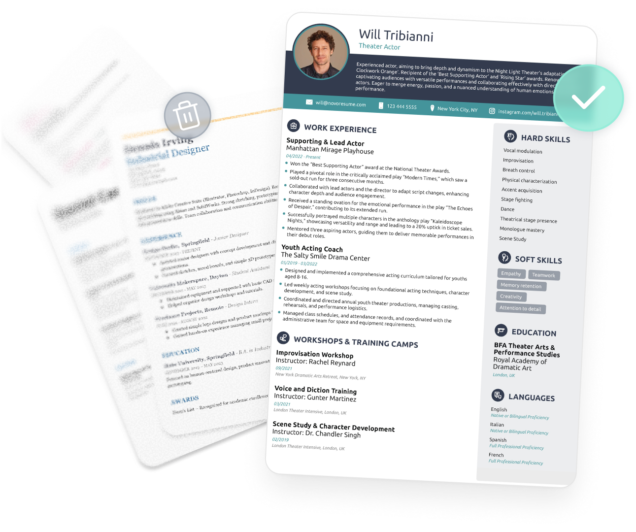 Un conjunto de plantillas de CV de Novorésumé optimizadas para ATS