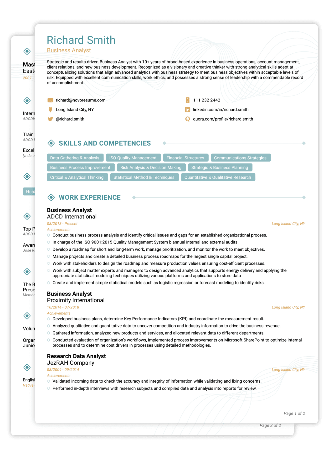 Plantilla de Curriculum Vitae Academico tradicional