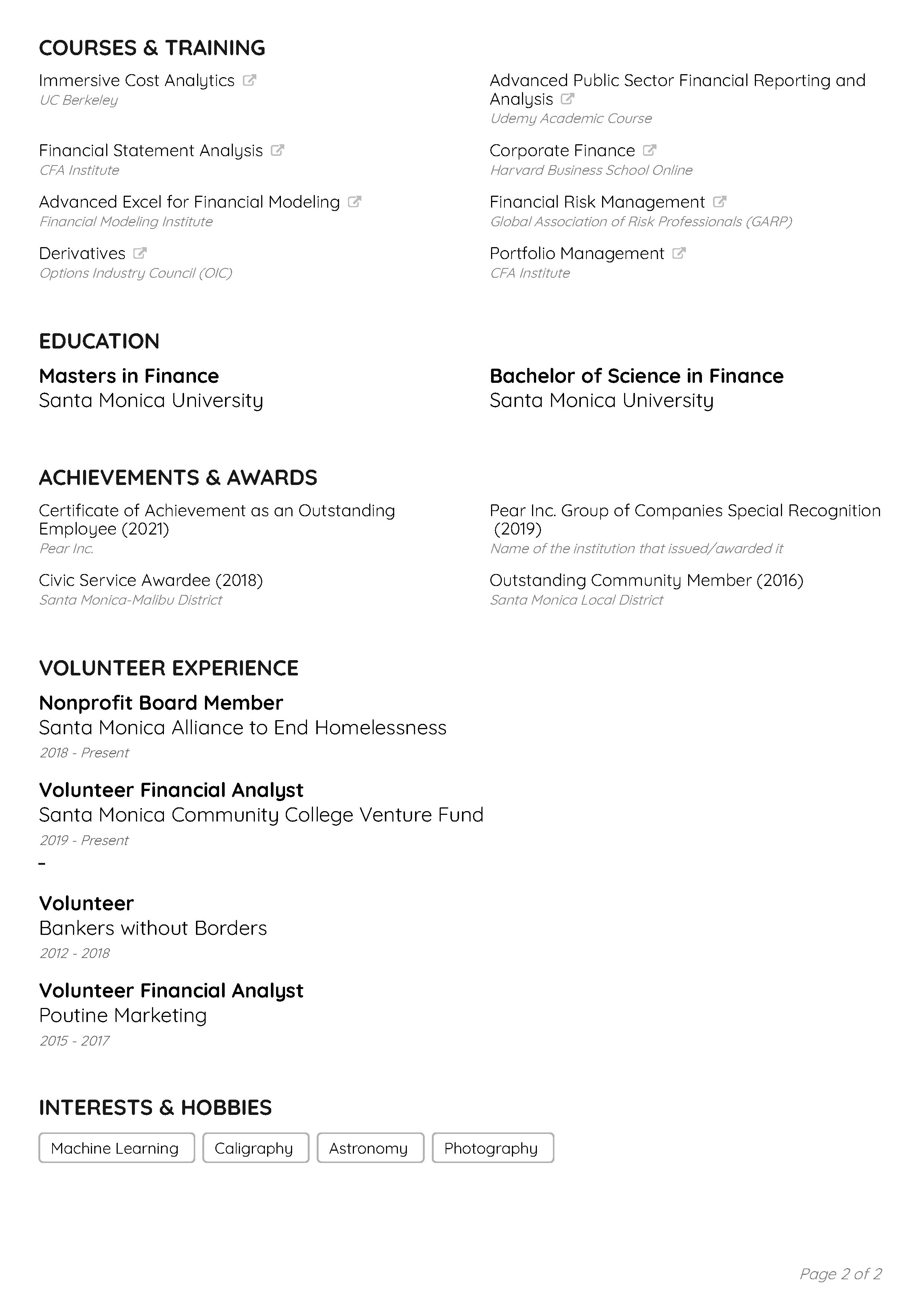 Basic CV Template 2