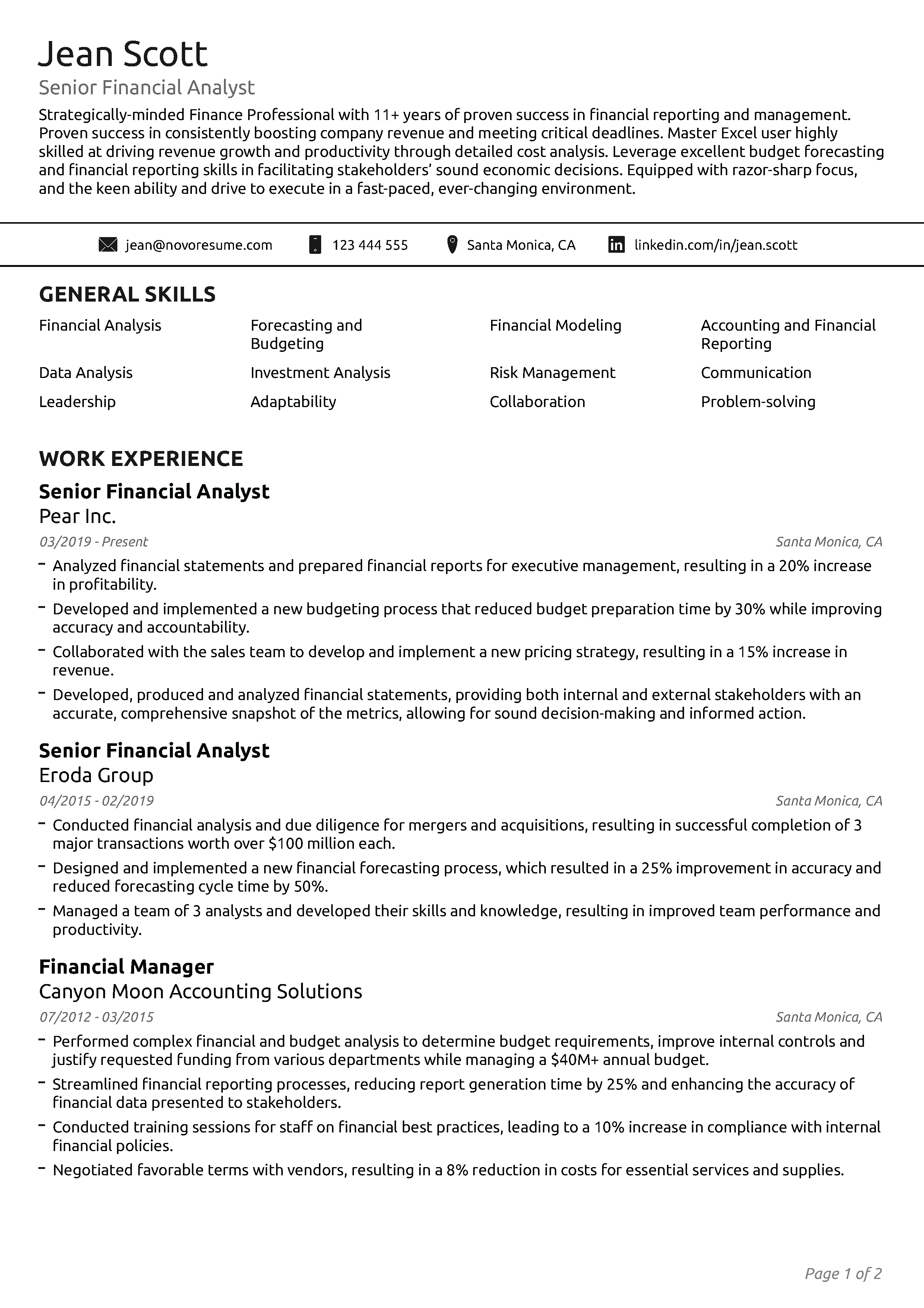 Precision CV Template 1