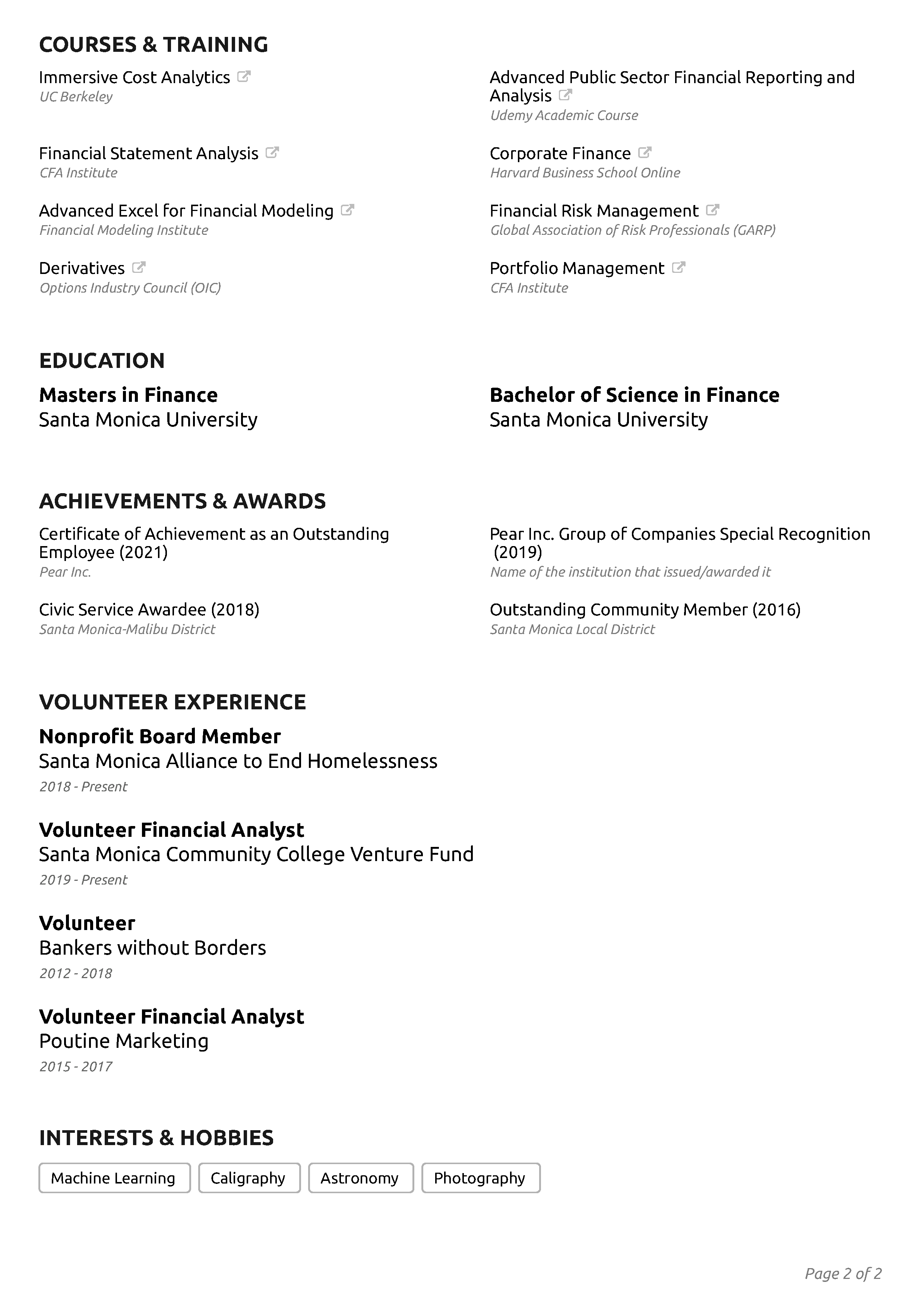 Precision CV Template 2