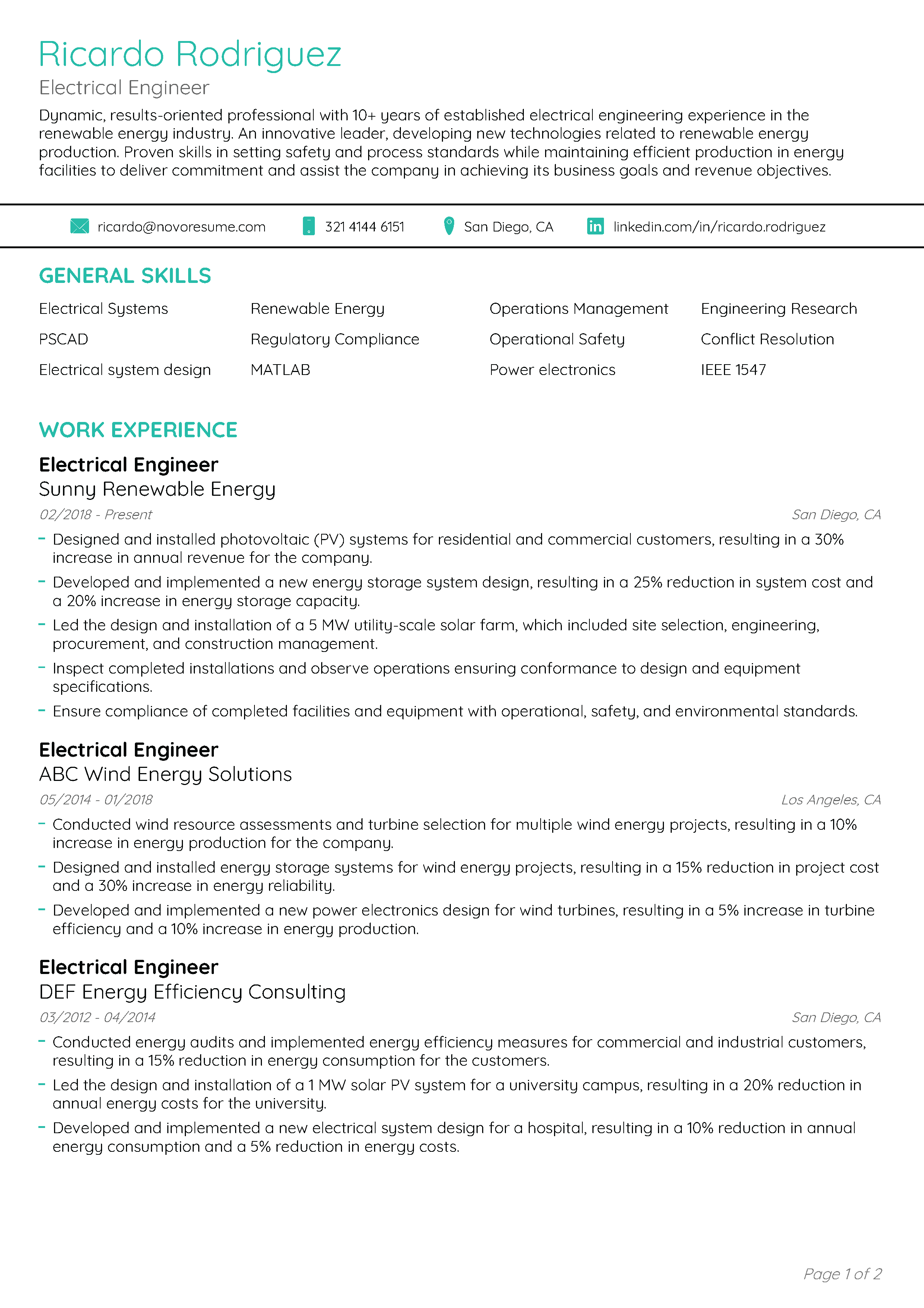 Streamlined CV Template