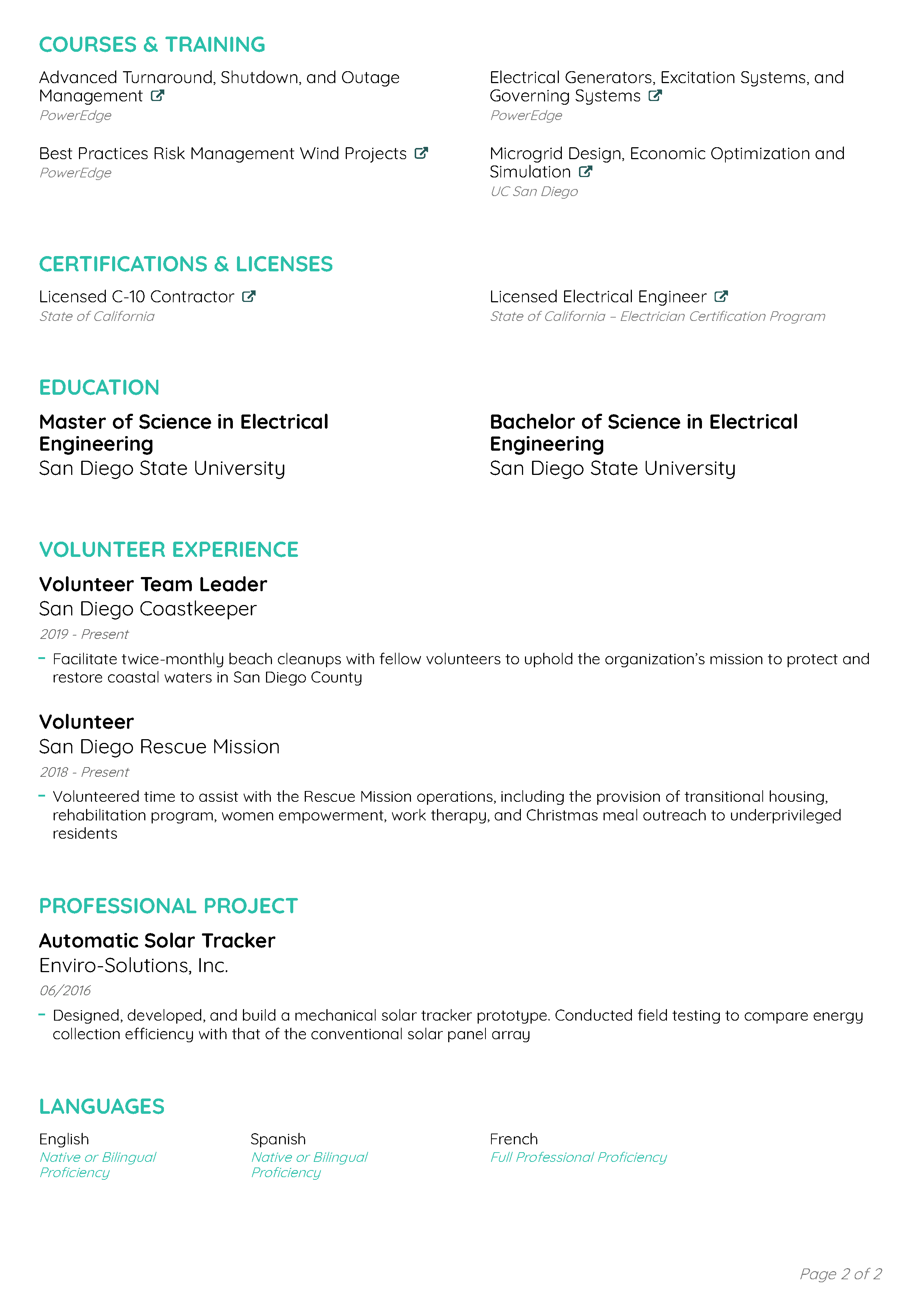 Streamlined CV Template 2