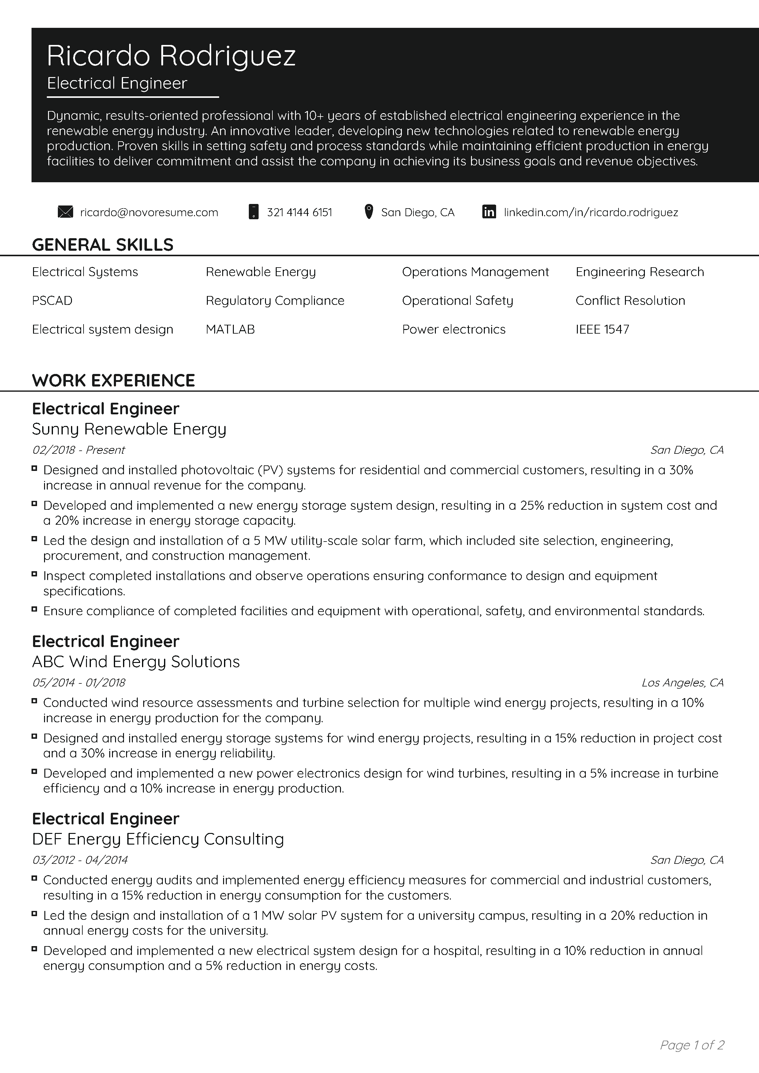 Optimal CV Template