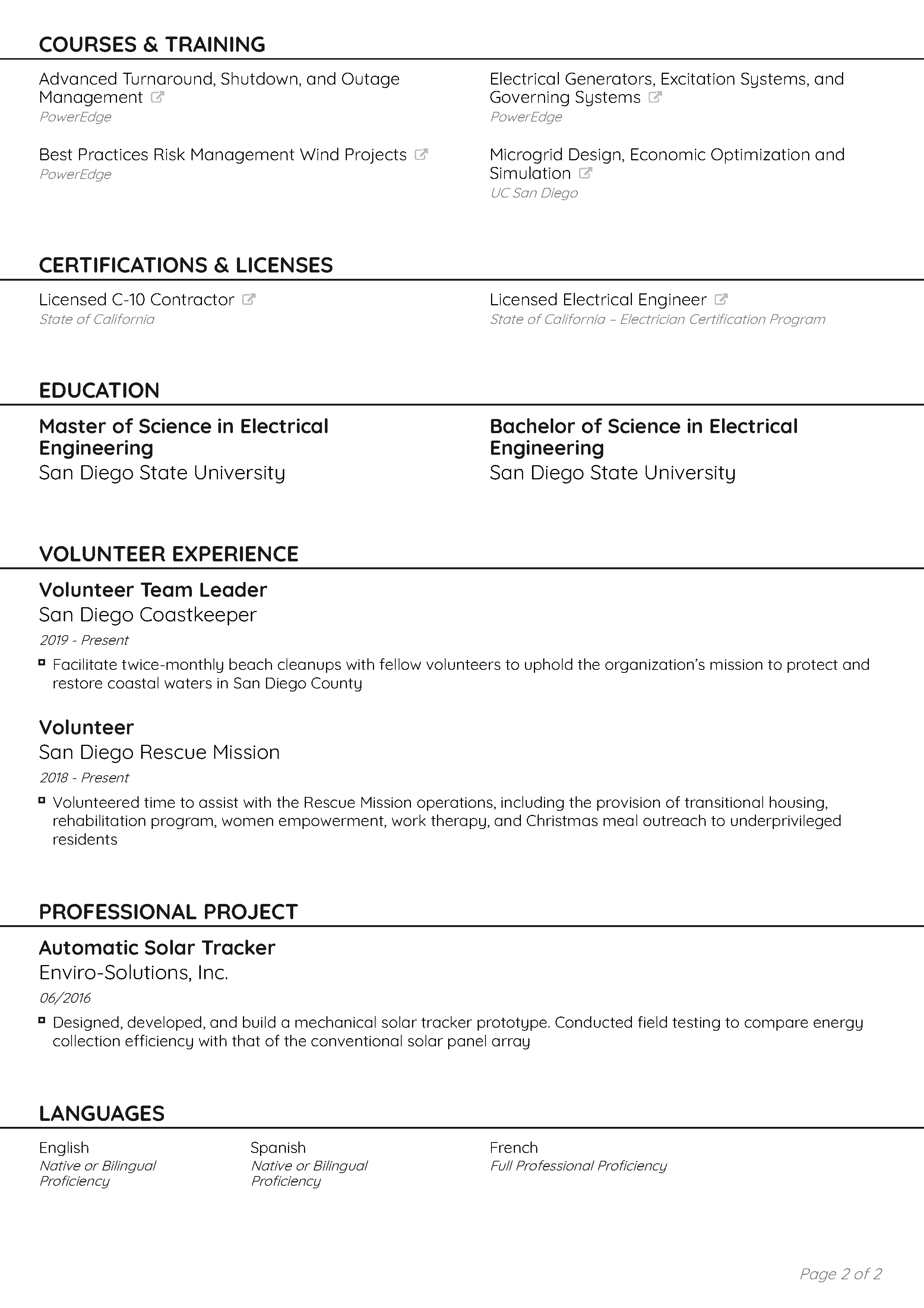Optimal CV Template 2