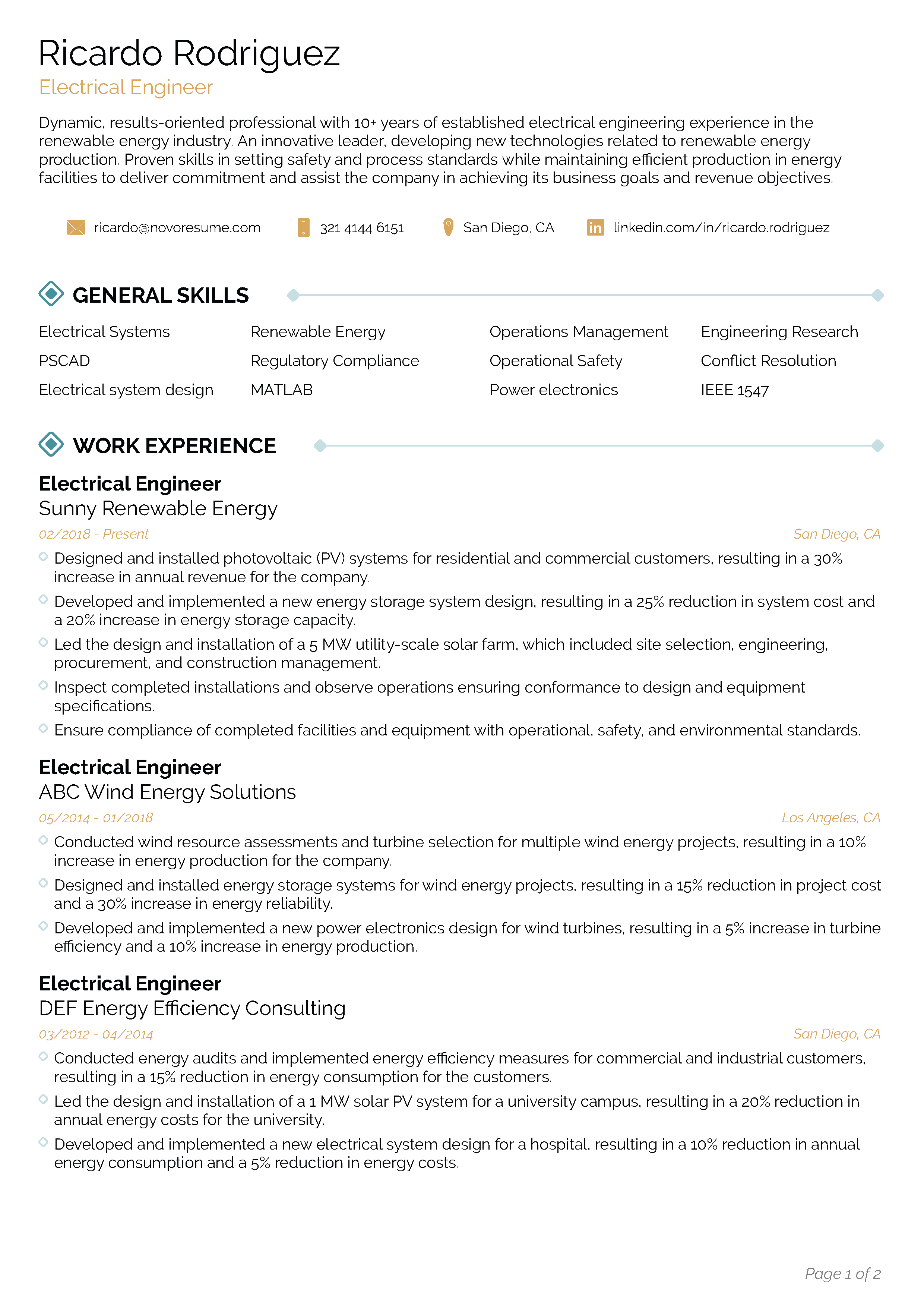 Sharp CV Template