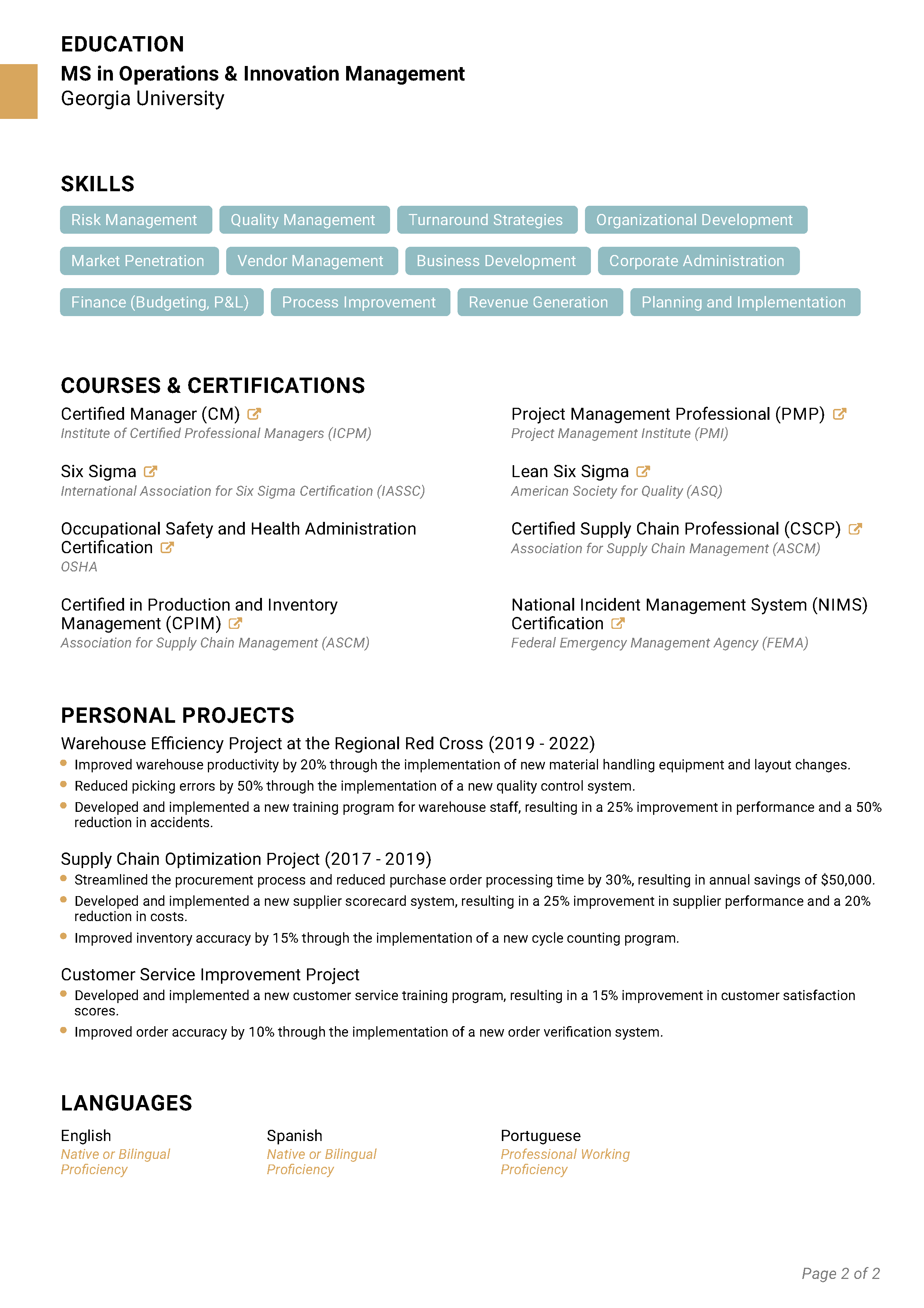 Elevate CV Template 2