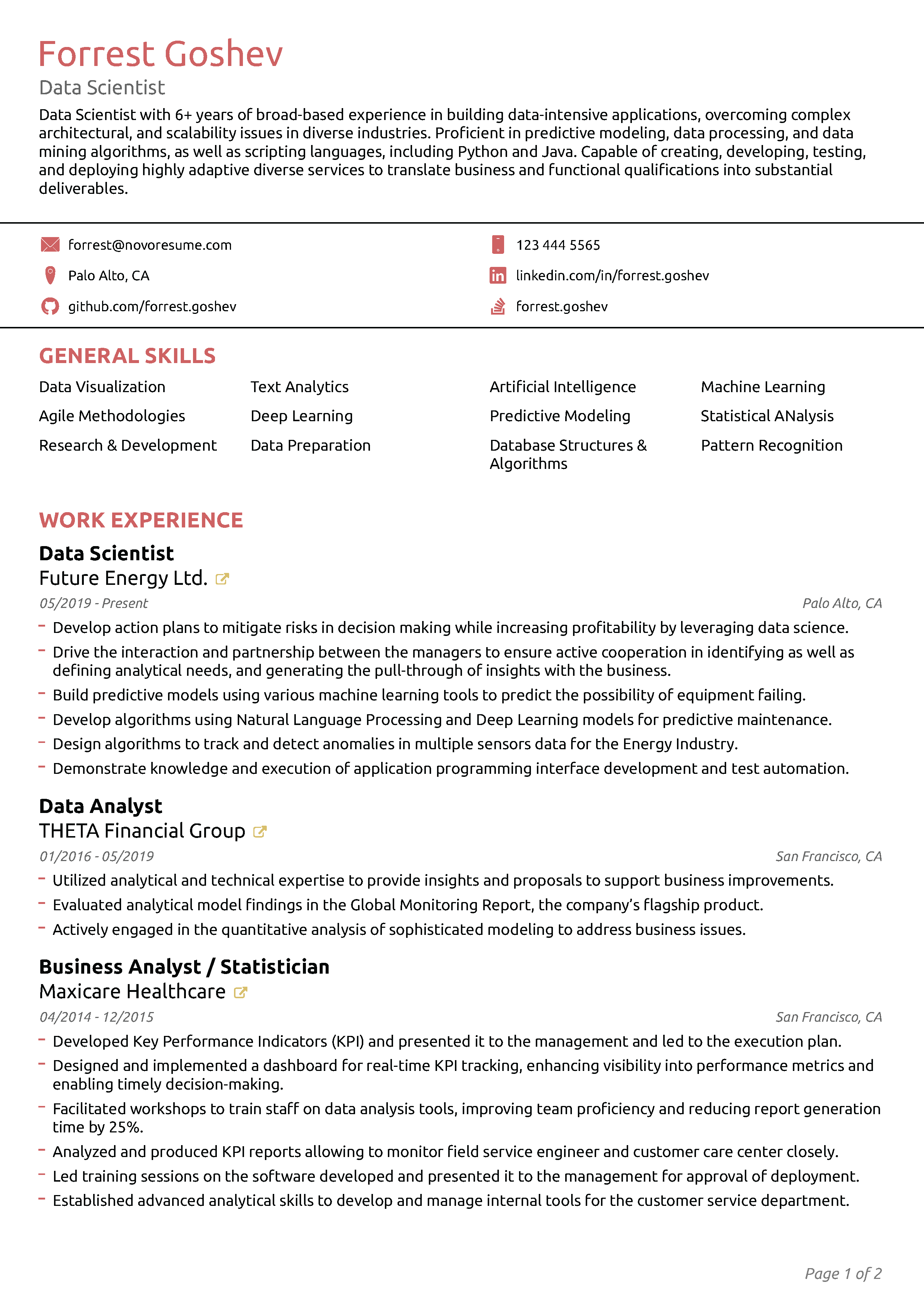 Foundation CV Template 1
