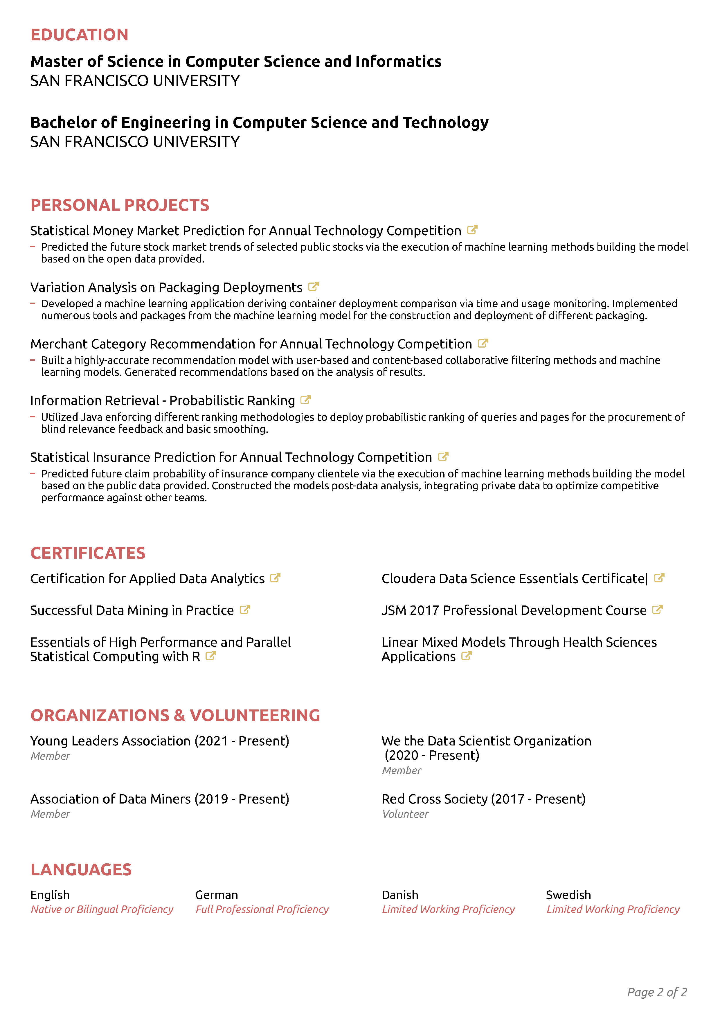 Foundation CV Template 2