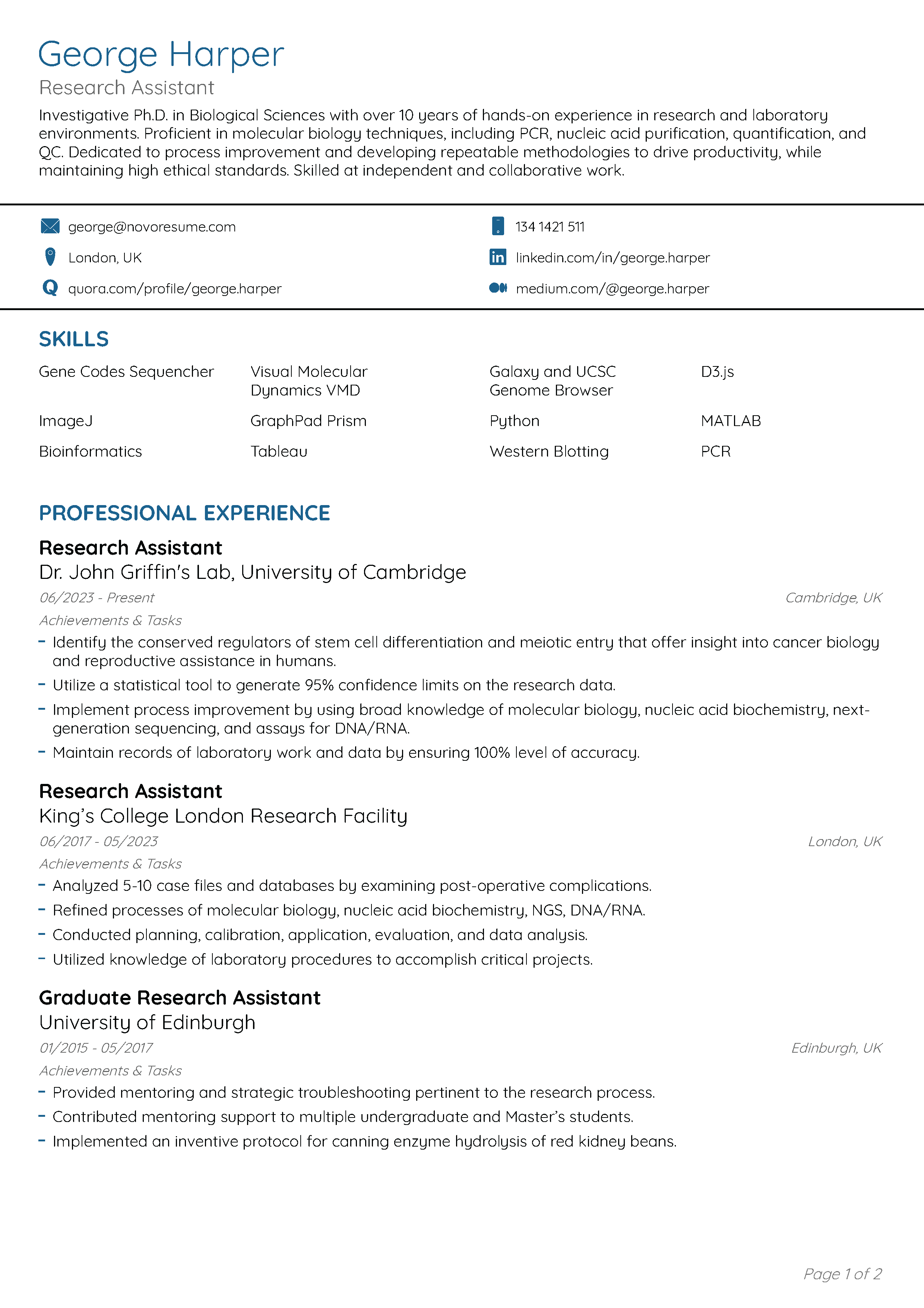 Classic UK CV Template