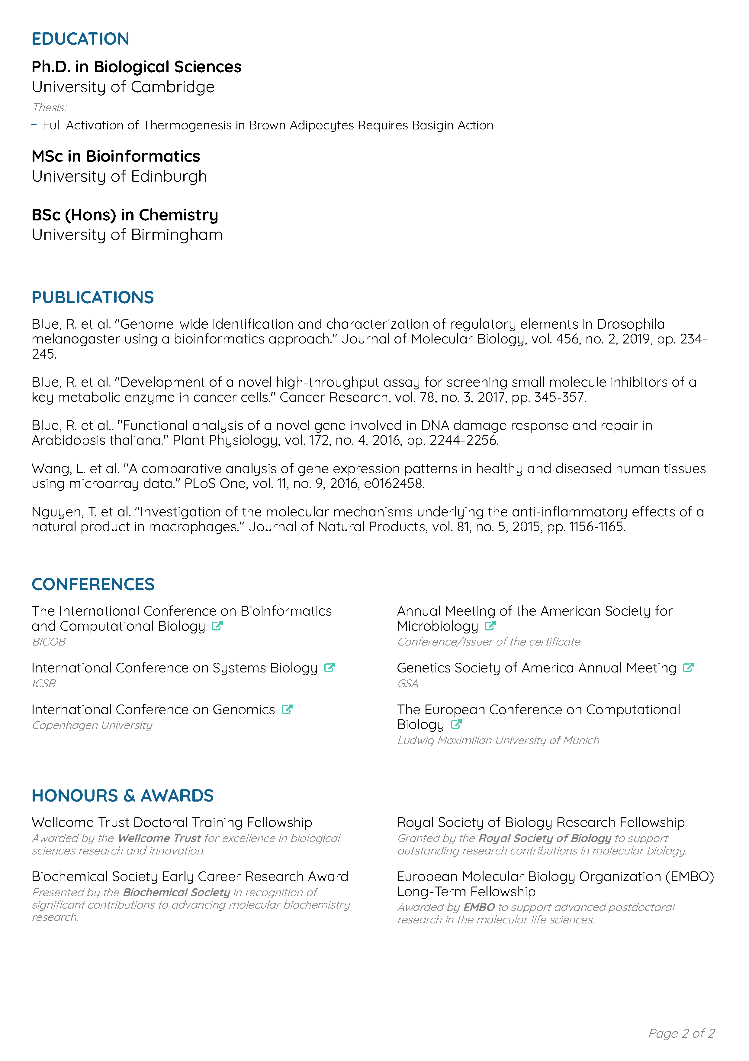 Classic UK CV Template 2