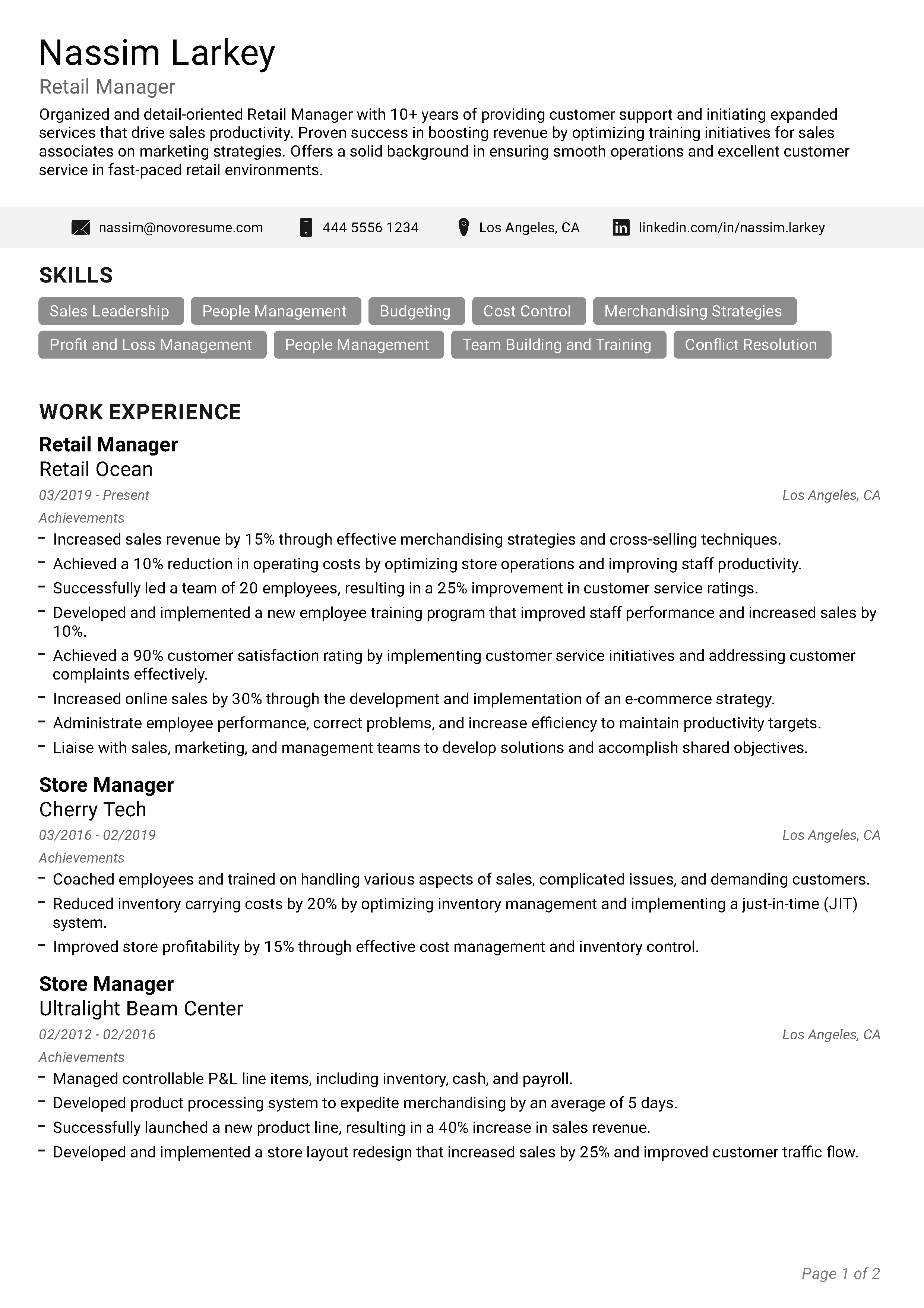 Ambition CV Template