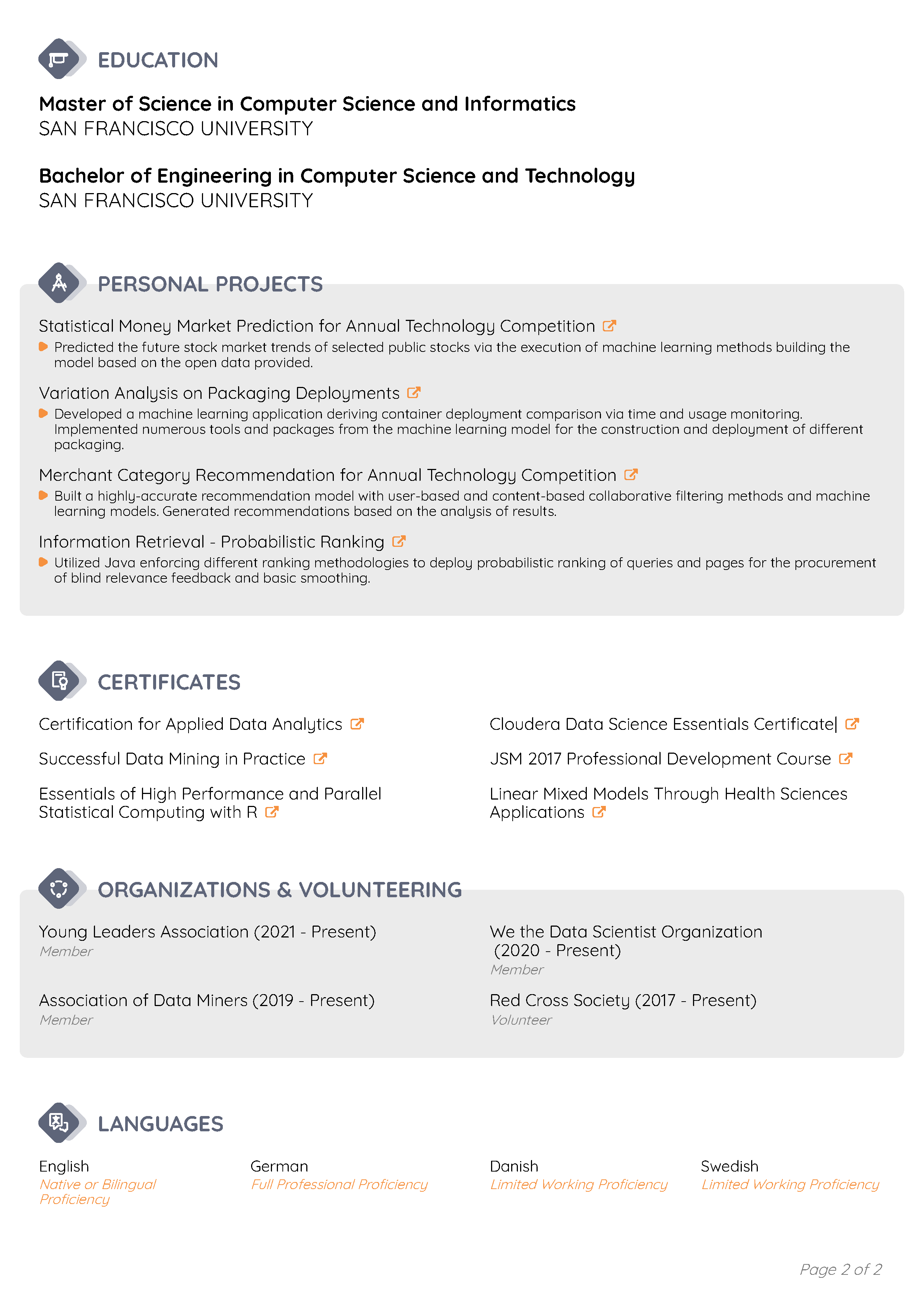 Pioneer CV Template 2