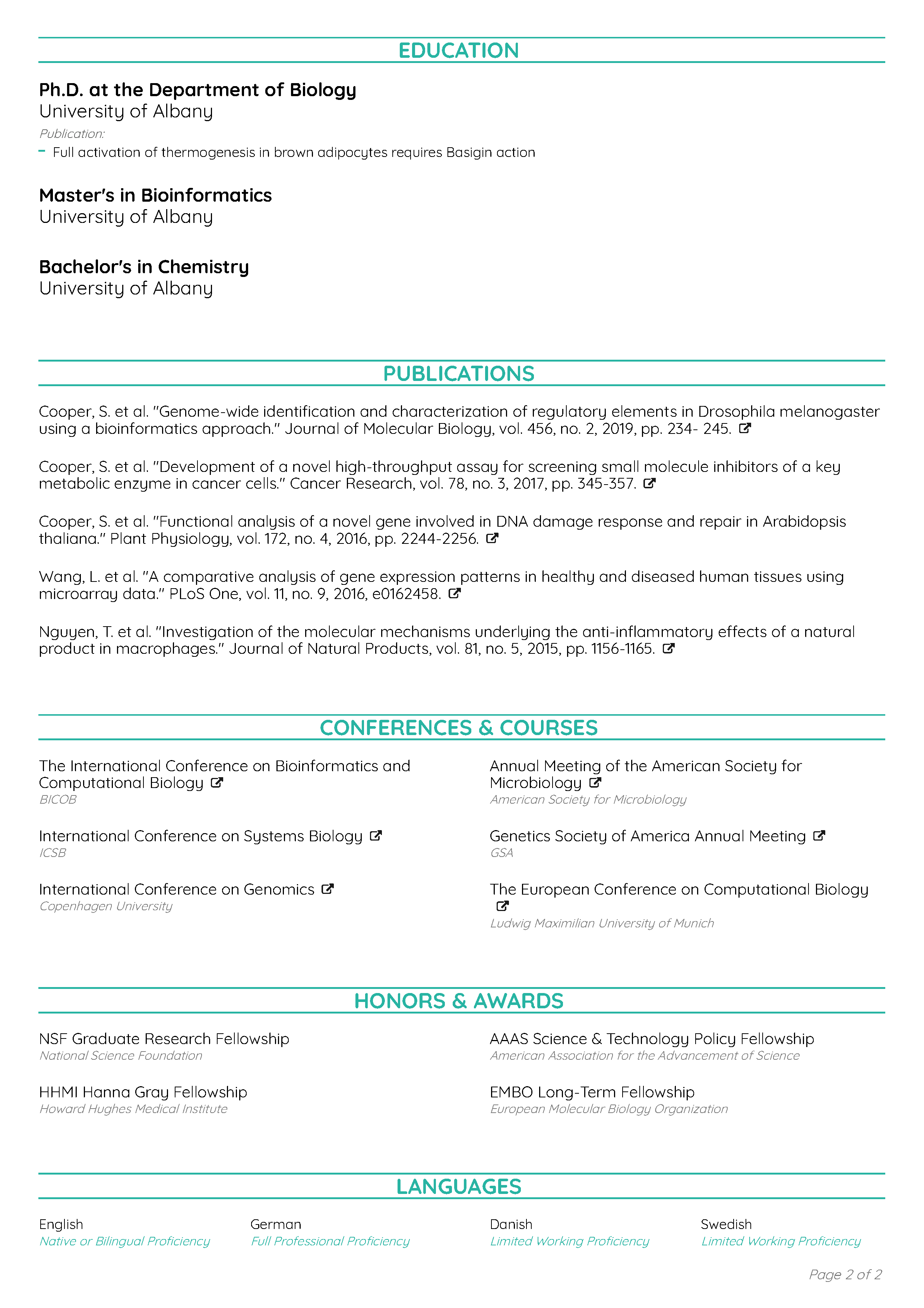 College CV Template 2