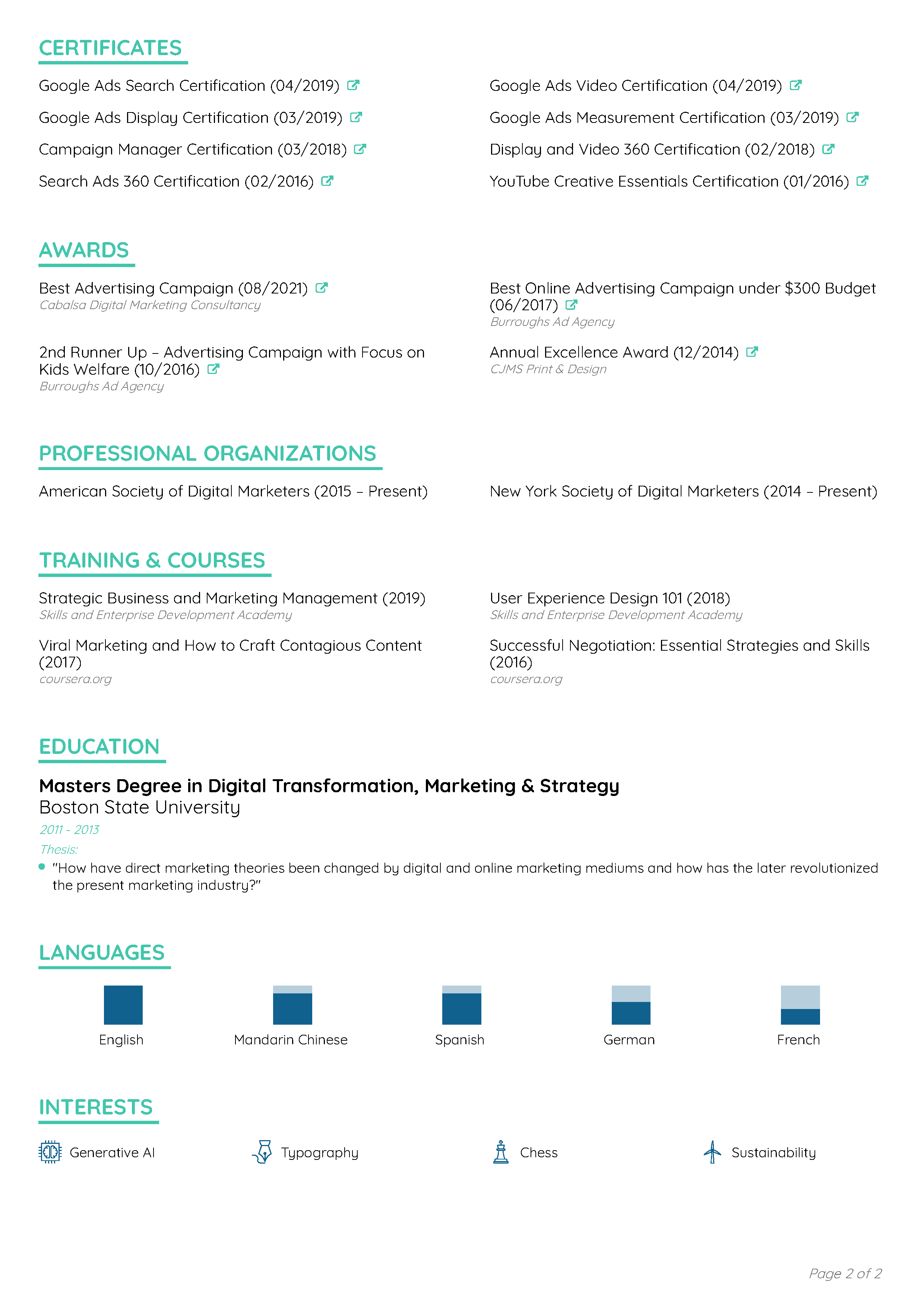 Creative CV Template 2
