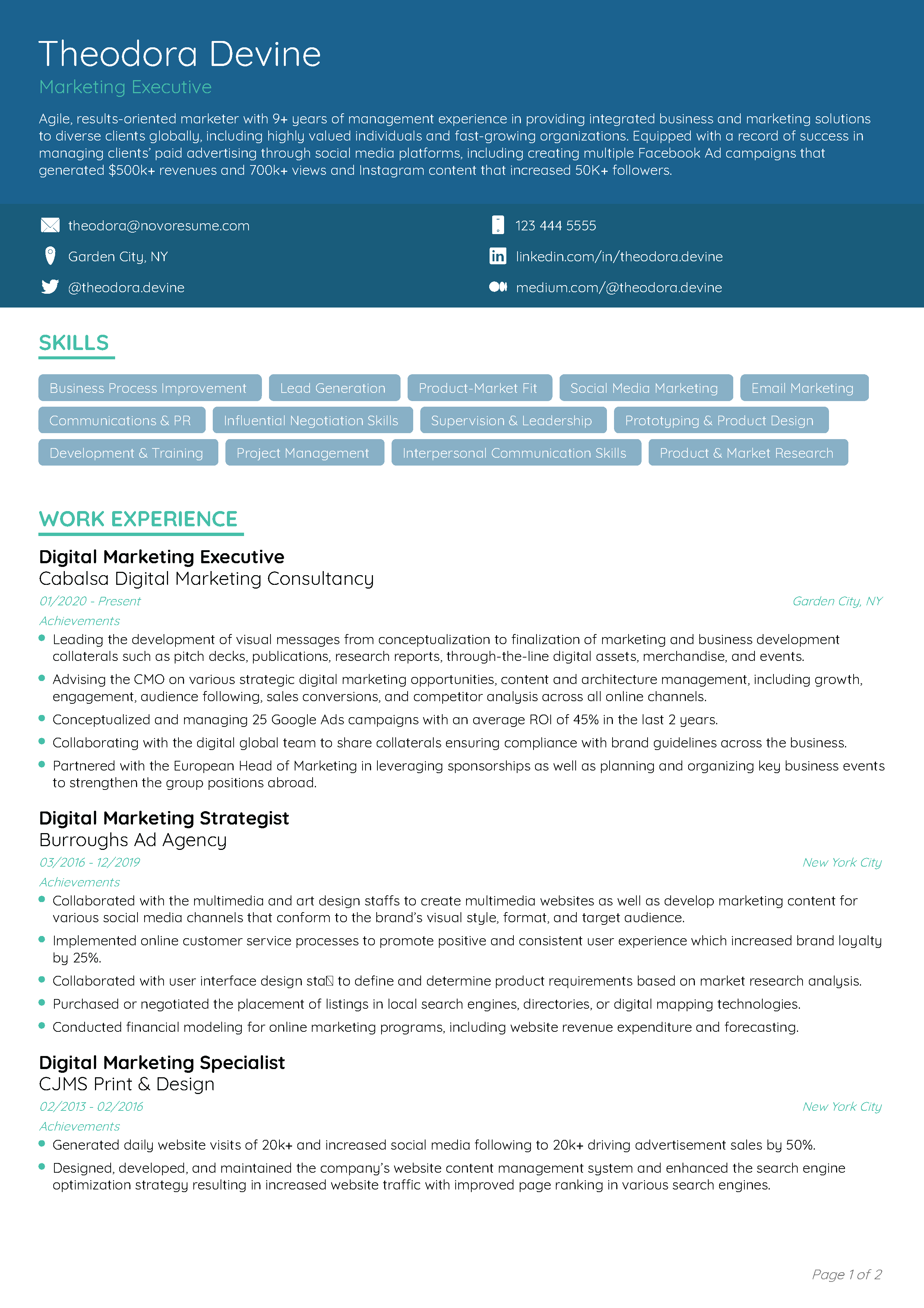 Creative CV Template 1