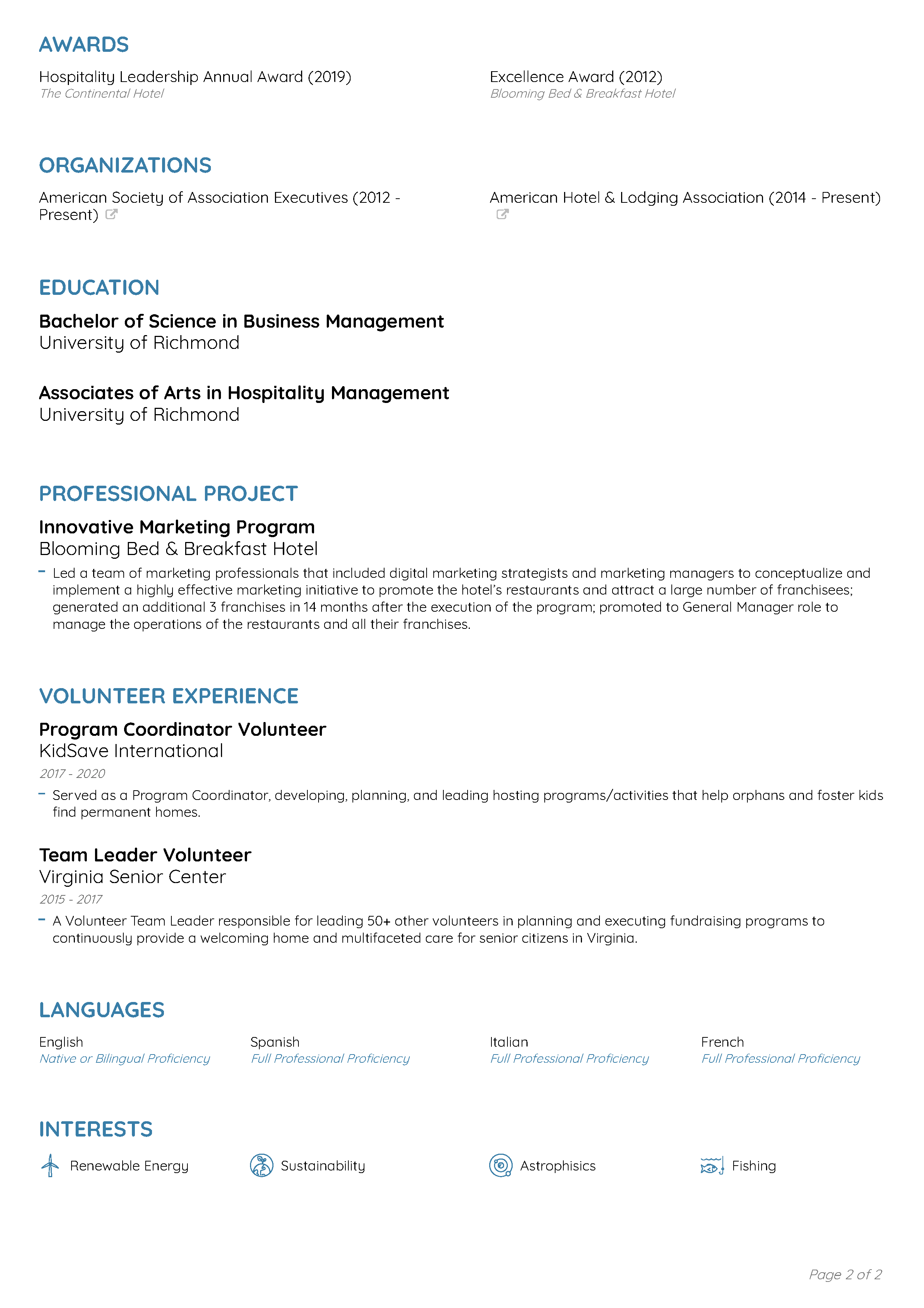 Executive CV Template 2