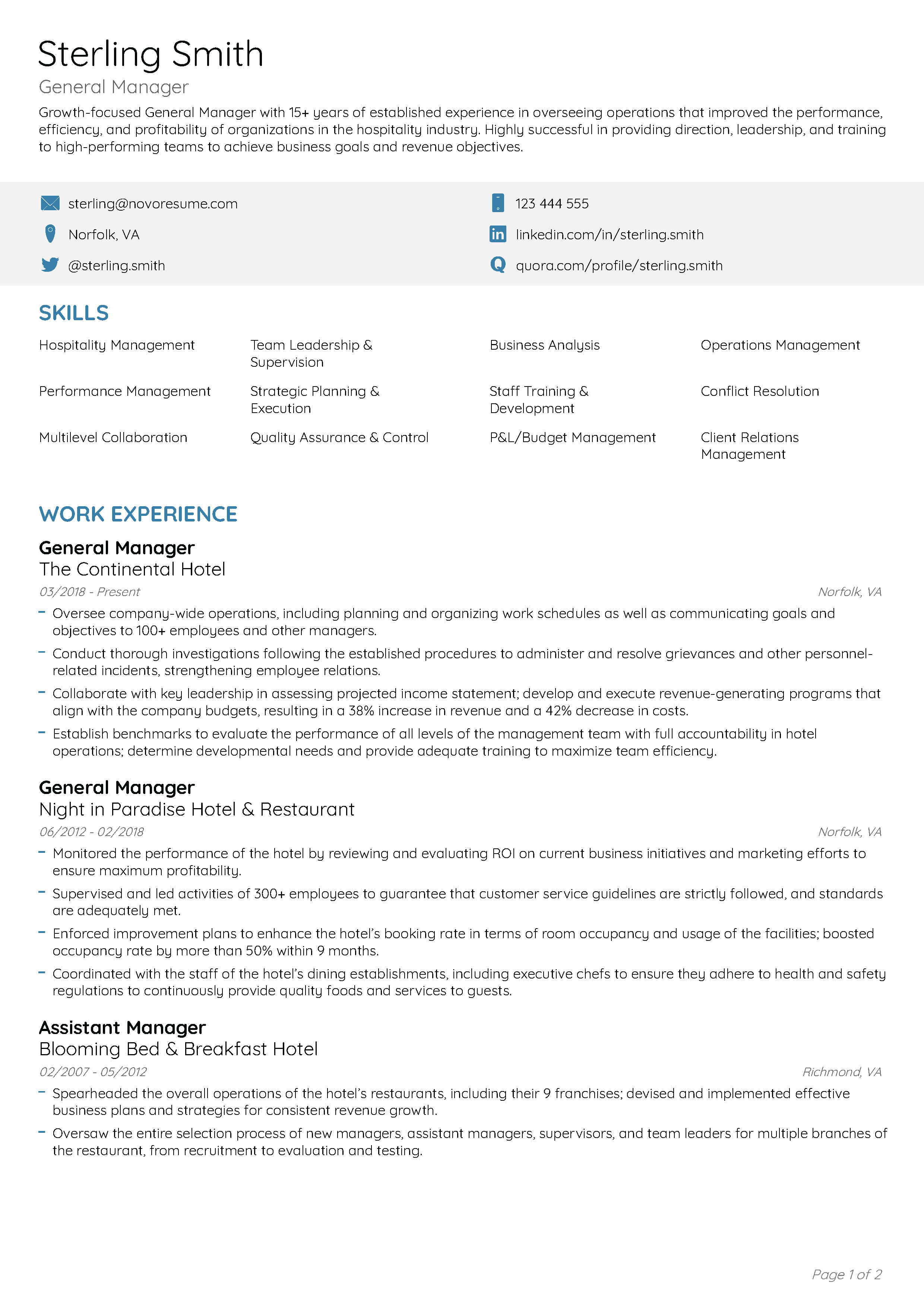 Executive CV Template 1