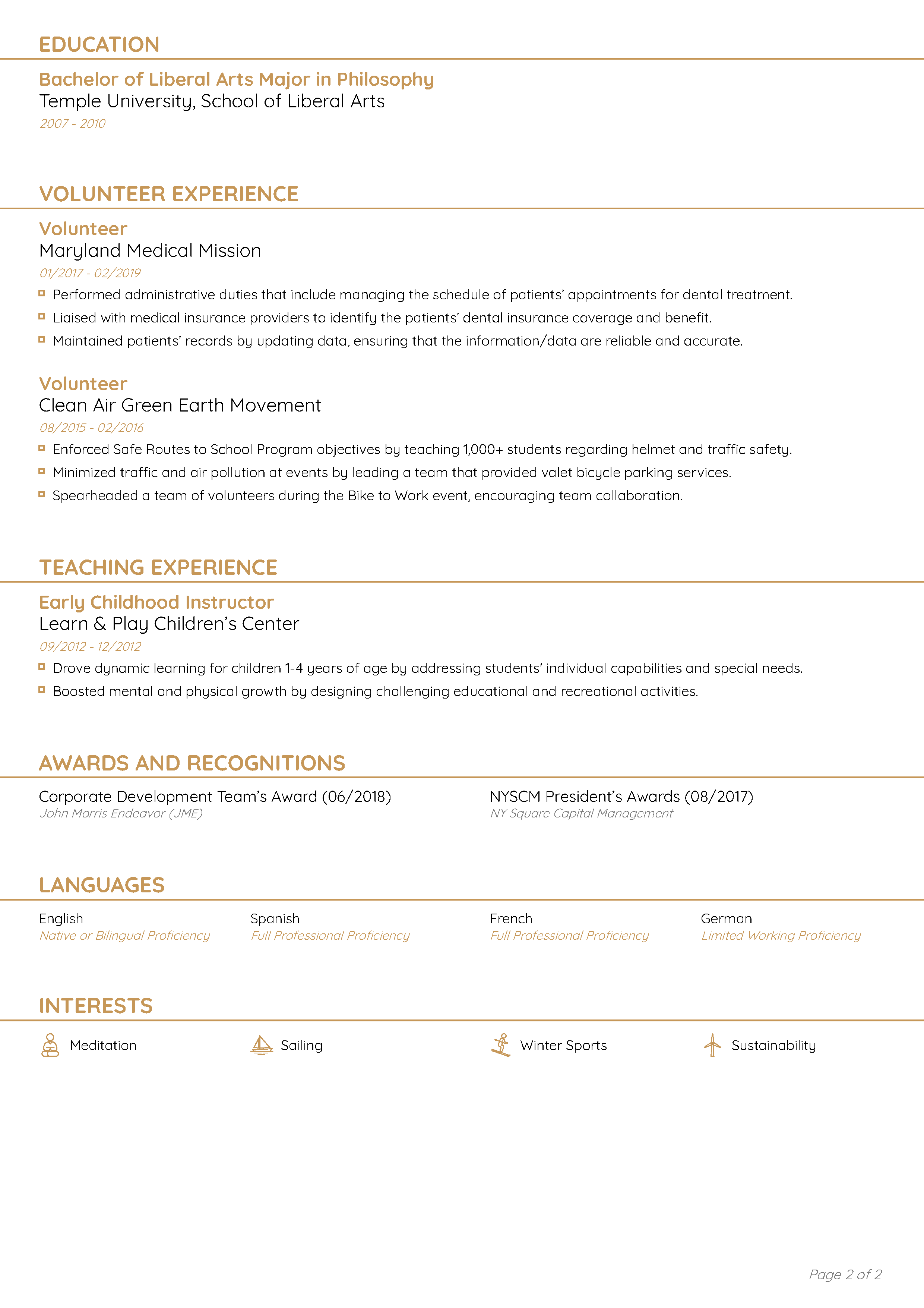 Functional CV Template 2
