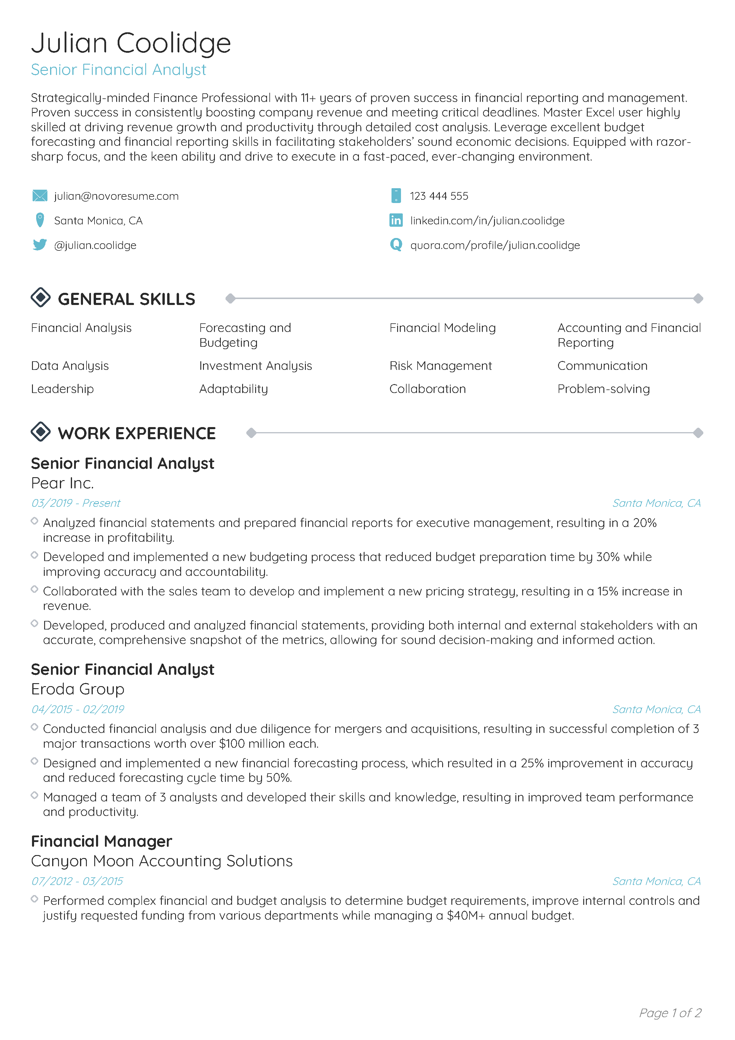 AI-Powered CV Template 1