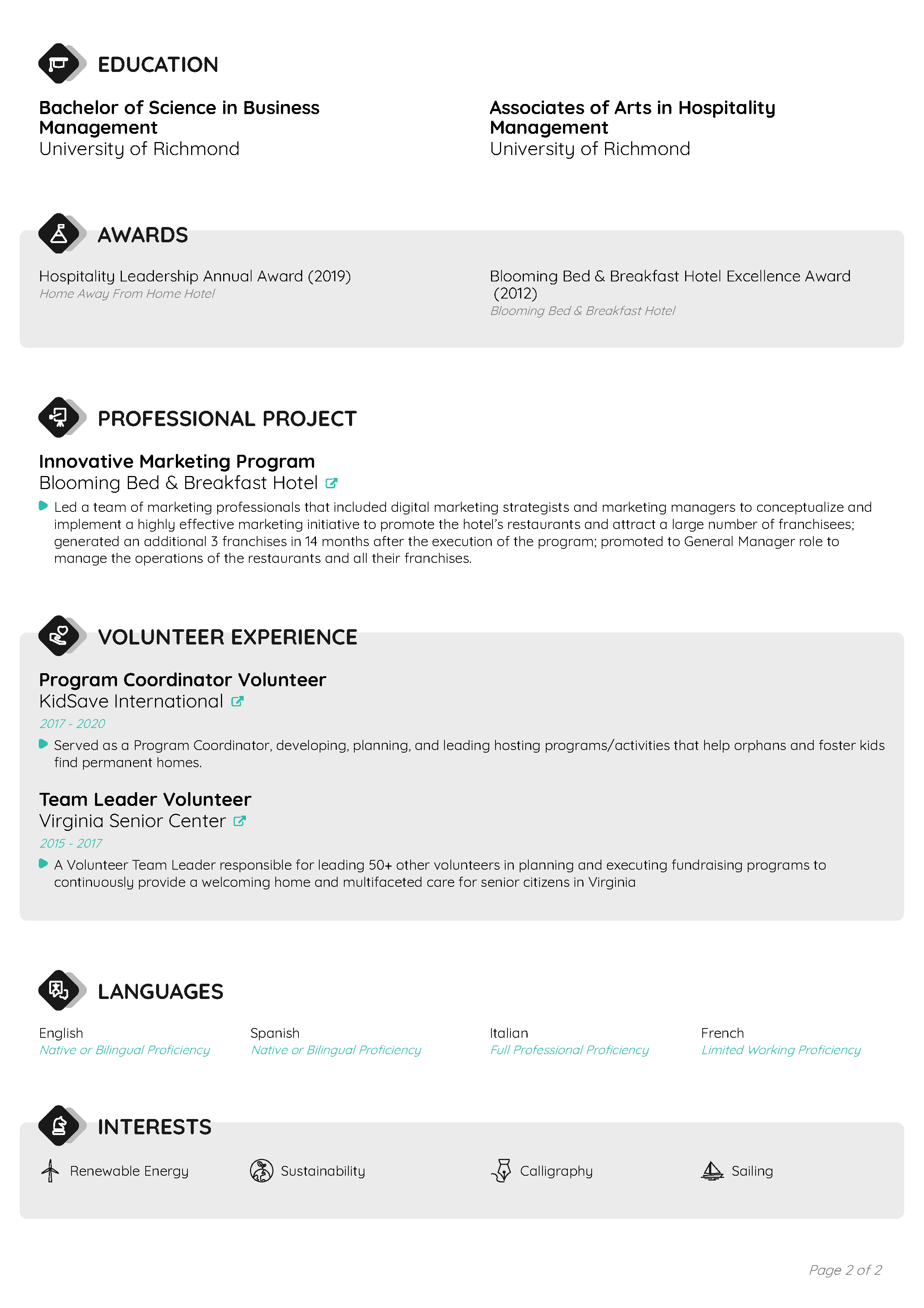 CV Template 2